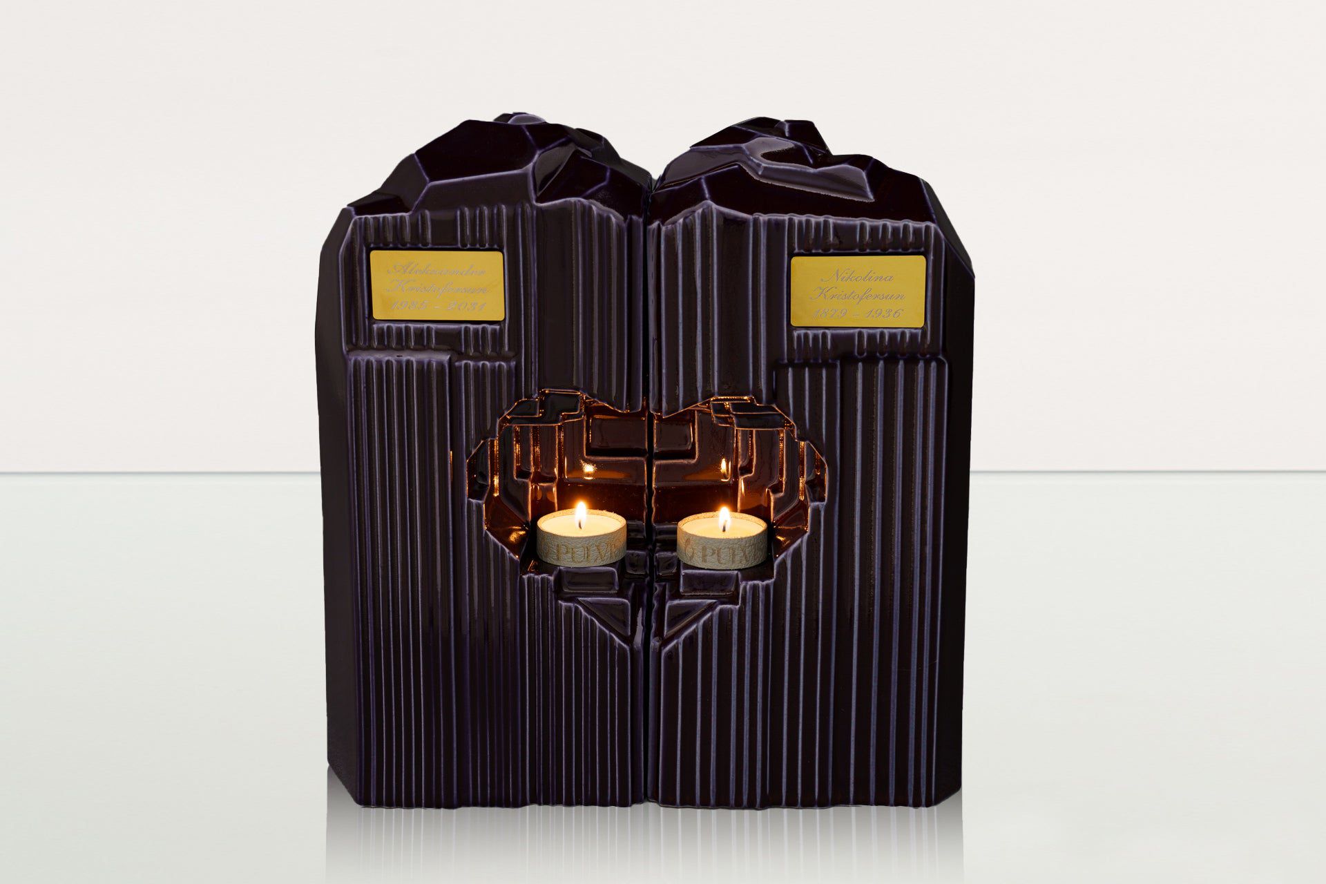 Handmade Companion Urn for Ashes "Heart" - Large | Ceramic Double Urn - Pulvis Art Urns