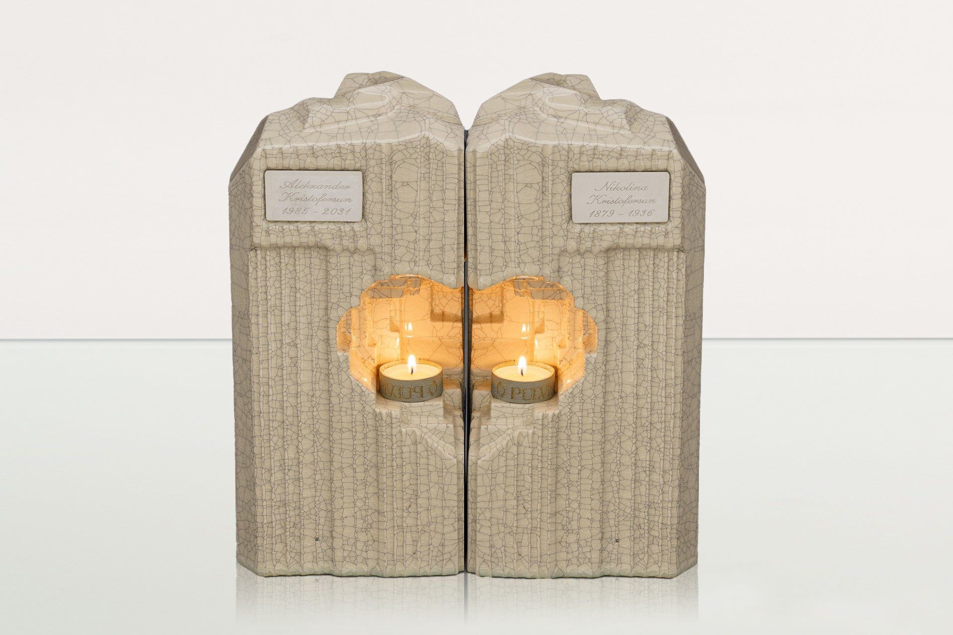 Handmade Companion Urn for Ashes "Heart" - Large | Ceramic Double Urn - Pulvis Art Urns