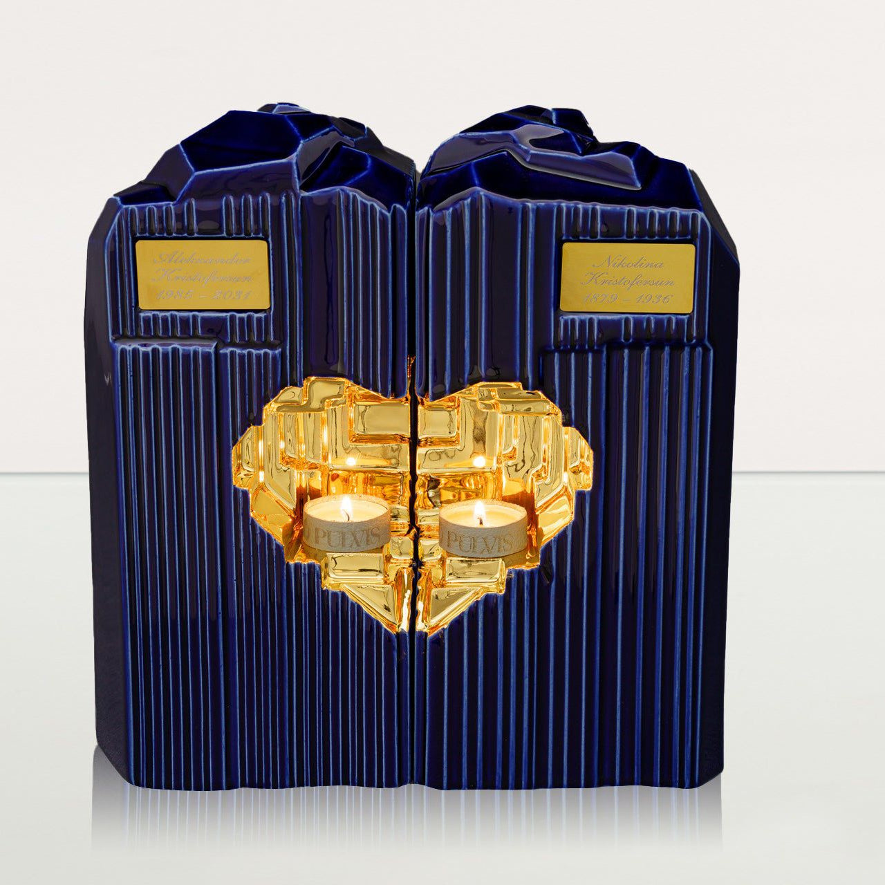 Handmade Companion Urn for Ashes "Heart" - Large | Ceramic Double Urn - Pulvis Art Urns