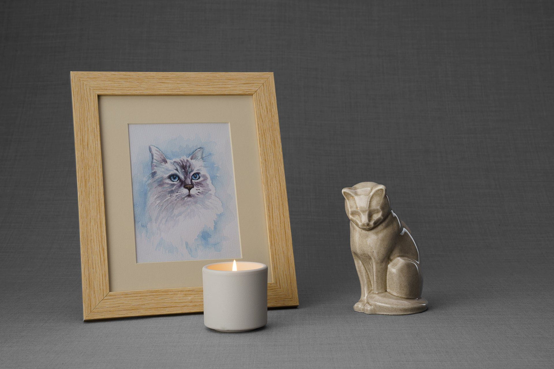 Mini Neko Bundle - 4 Pieces - Portrait | Urn | Nameplate Holder | Scented Candle - Pulvis Art Urns