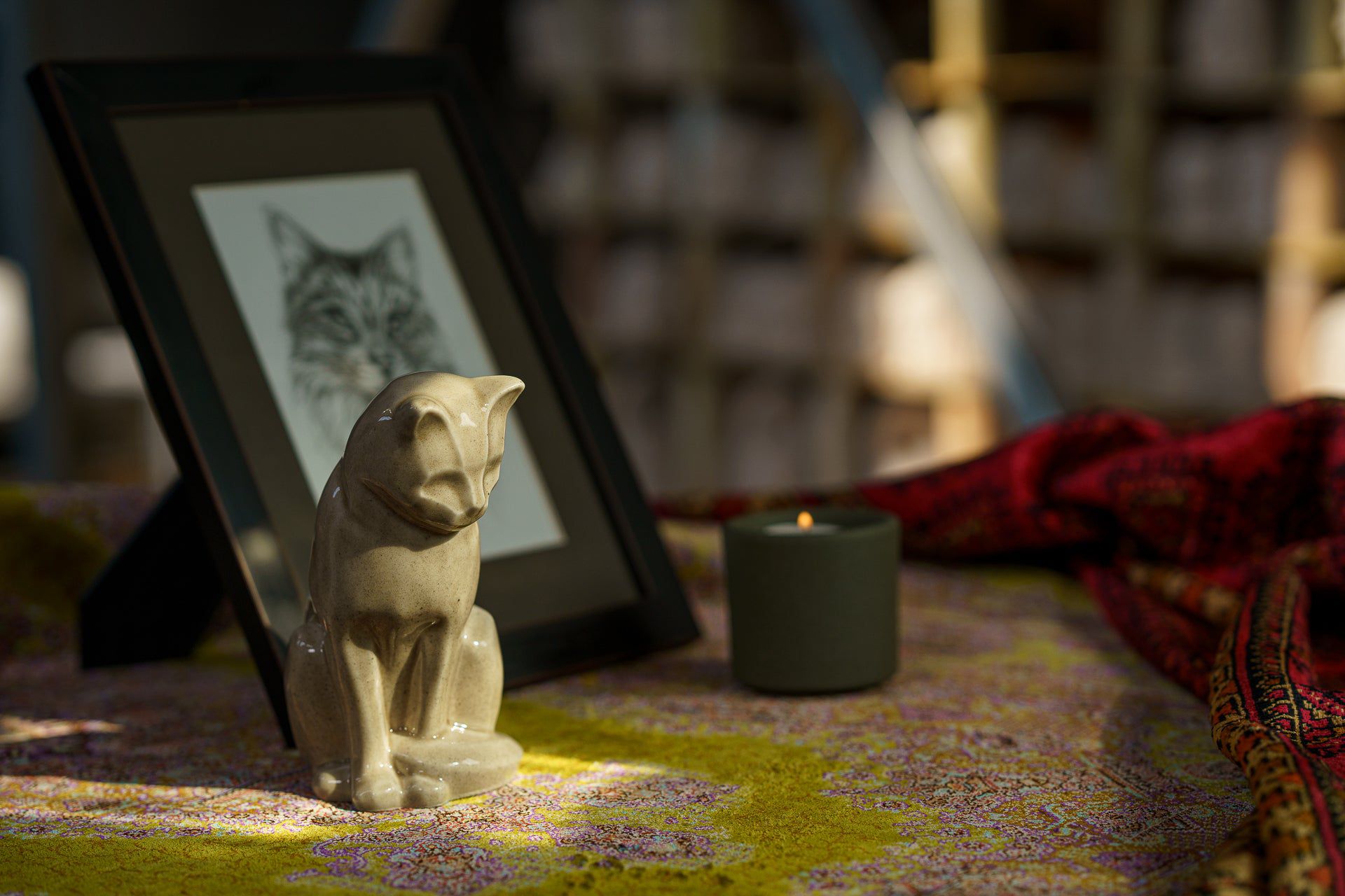 Mini Neko Bundle - 4 Pieces - Portrait | Urn | Nameplate Holder | Scented Candle - Pulvis Art Urns