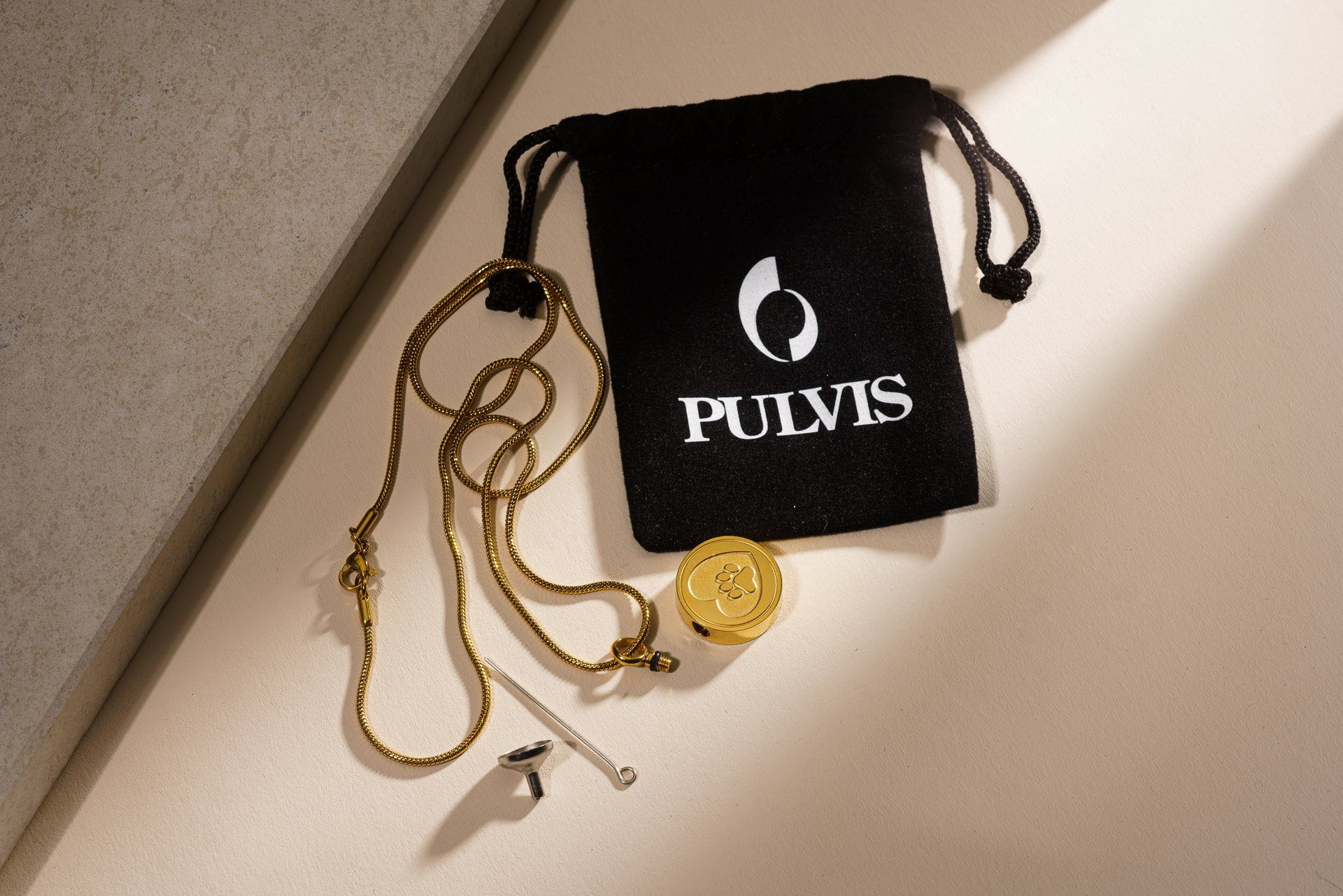 Pet Cremation Necklace – Paw | Stainless Steel | Memorial Jewelry | Black - Pulvis Art Urns