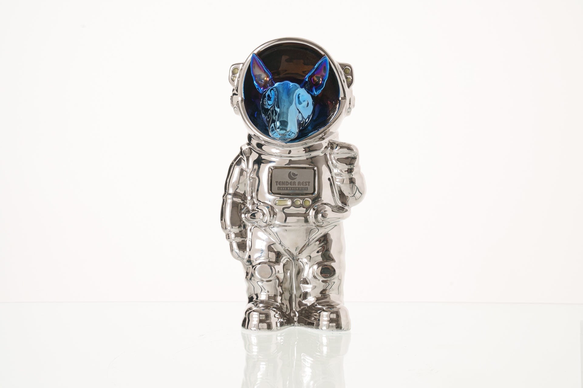 Pulvis Art Urns Pet Cremation Urn Platinum / Glossy Blue / Yes (+$50) Dog Cremation Urn Bull Terrier - Customizable Figure | Pet Urn