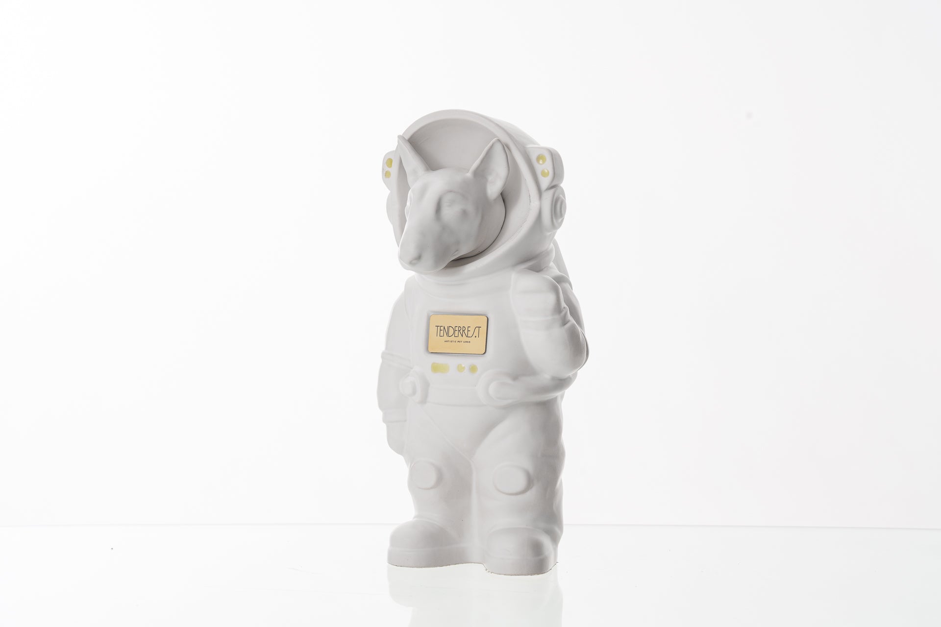 Pulvis Art Urns Pet Cremation Urn White Matte / White Matte / Yes (+$50) Dog Cremation Urn Bull Terrier - Customizable Figure | Pet Urn