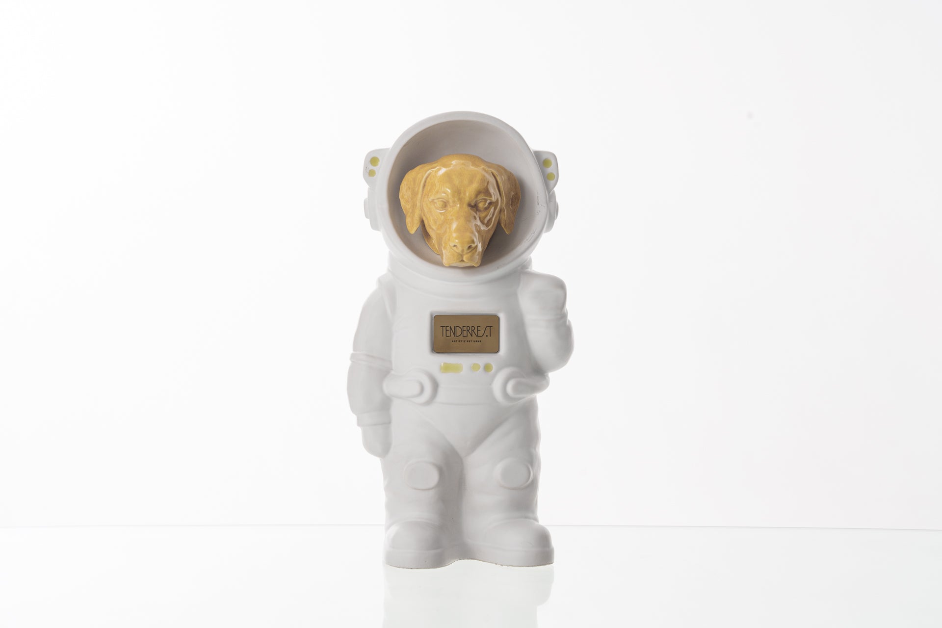 Pulvis Art Urns Pet Cremation Urn White Matte / Yellow / No Dog Cremation Urn Labrador - Customizable Figure | Handmade Pet Urn