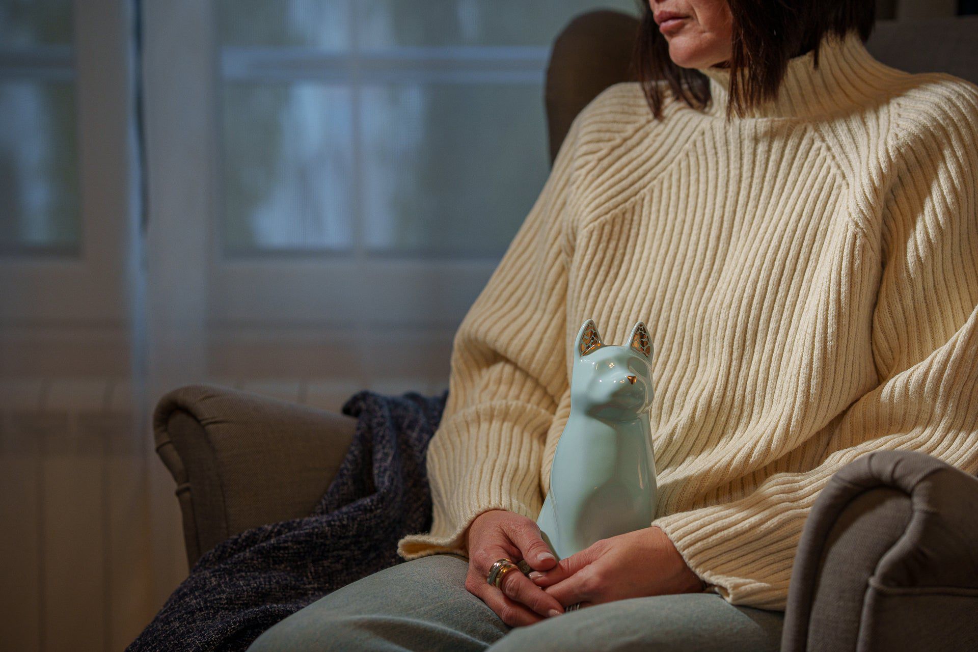 "Barkley" Pet Urn for Dog - Baby Blue | Ceramic | Handmade - Pulvis Art Urns