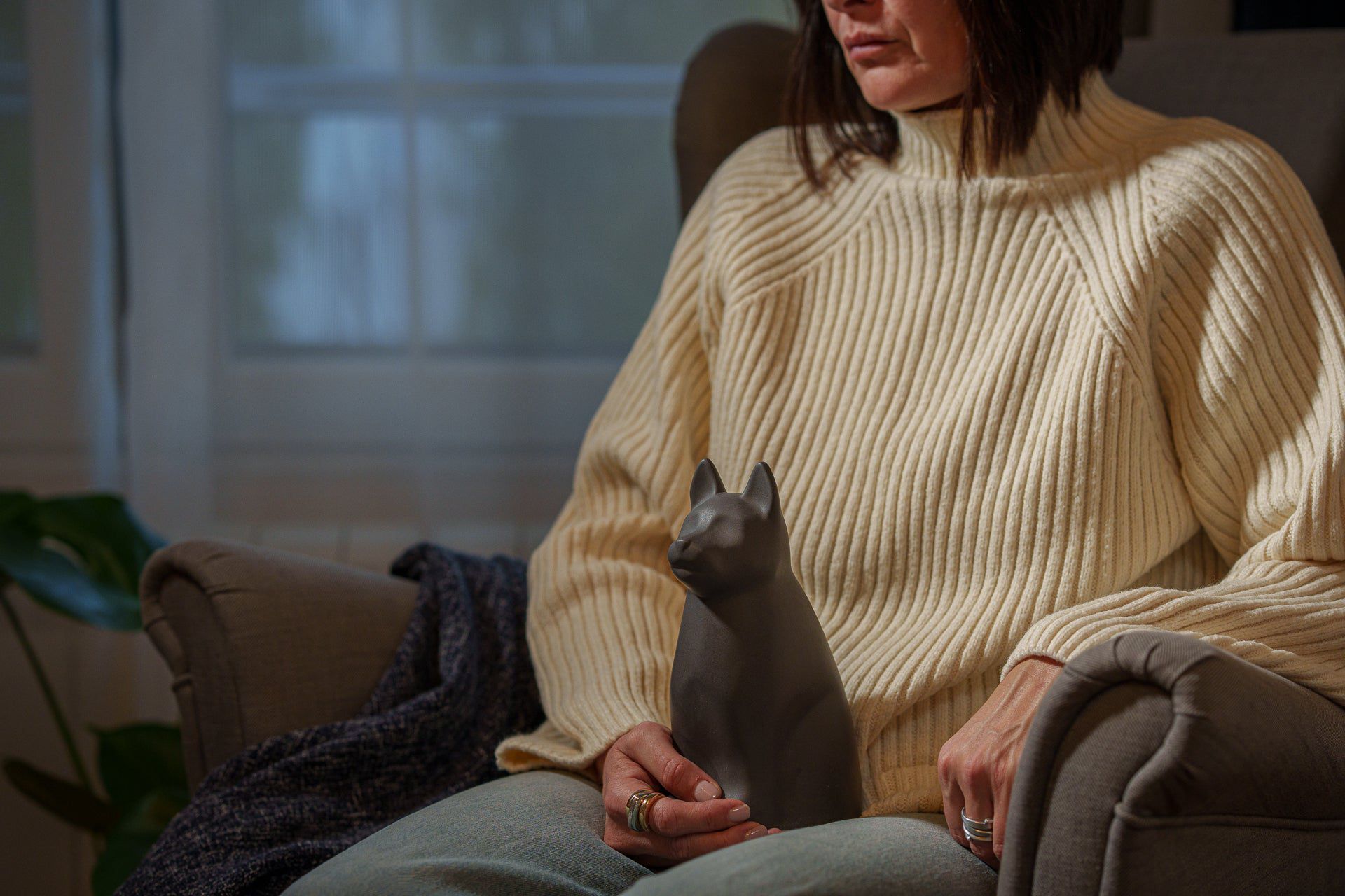 "Barkley" Pet Urn for Dog - Grey Matte | Ceramic | Handmade - Pulvis Art Urns