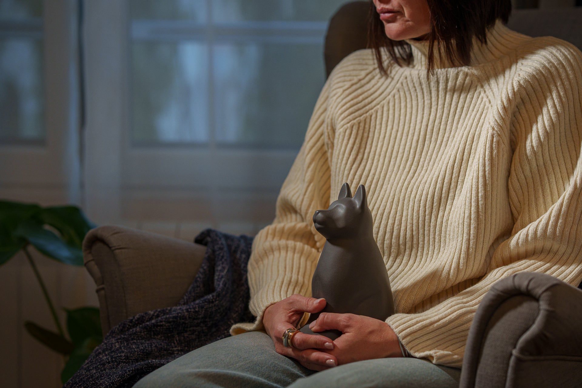 "Barkley" Pet Urn for Dog - Grey Matte | Ceramic | Handmade - Pulvis Art Urns