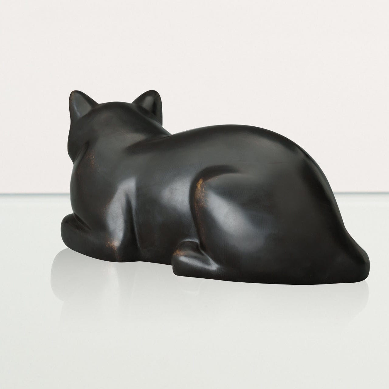 Cast Bronze Cat Urn "At Rest" | Dark Matte Patina | Cast Bronze Urn - Pulvis Art Urns