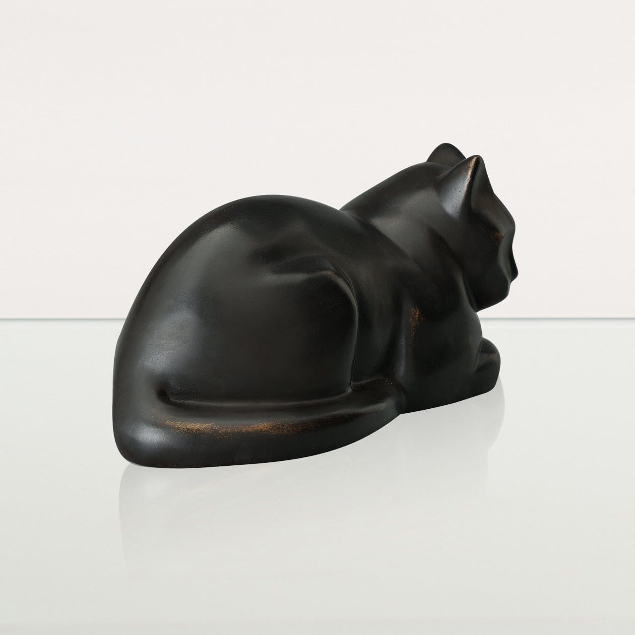 Cast Bronze Cat Urn "At Rest" | Dark Matte Patina | Cast Bronze Urn - Pulvis Art Urns