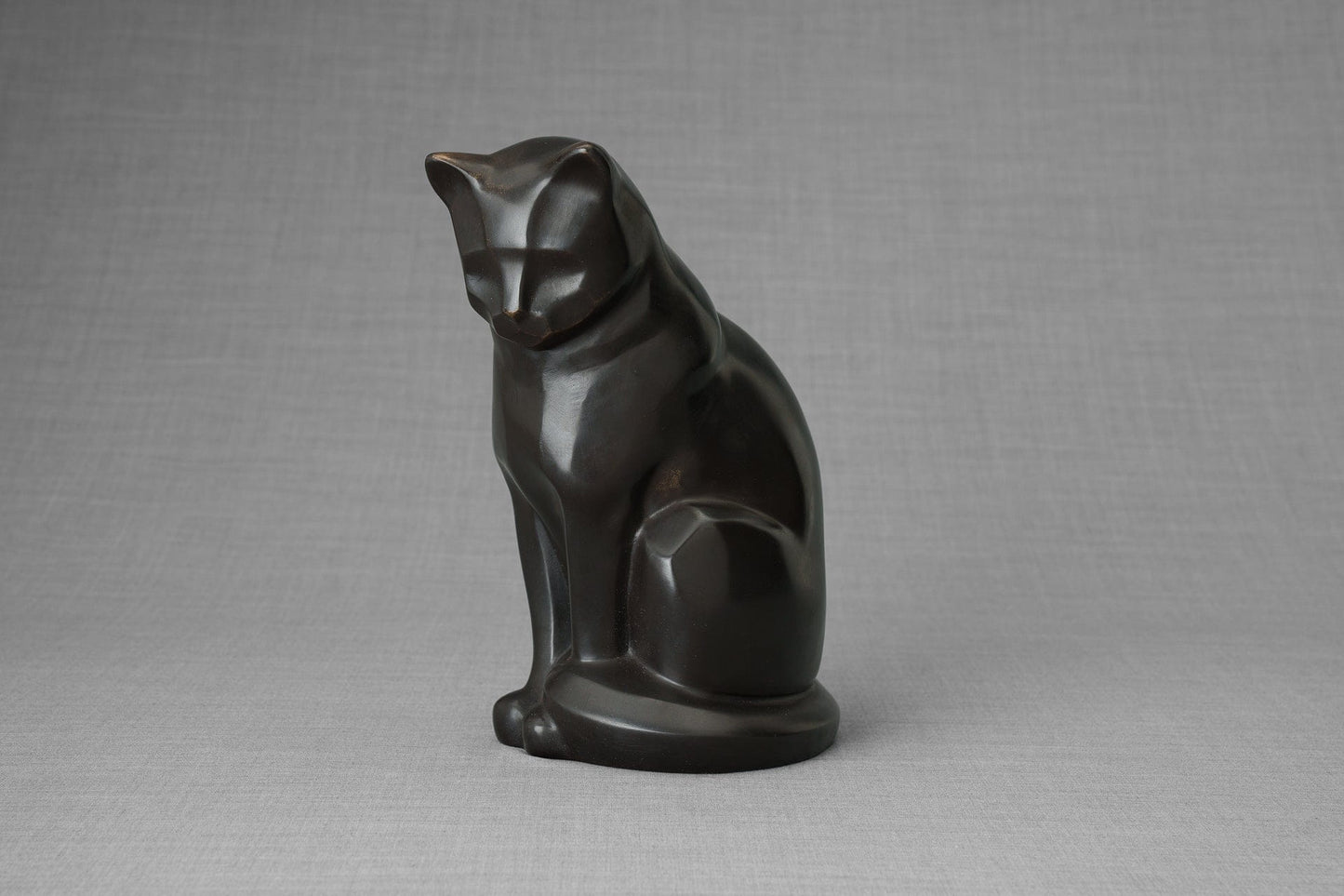 Pulvis Art Urns Pet Urn Cast Bronze Cat Urn "Neko" | Dark Matte Patina |Cast Bronze