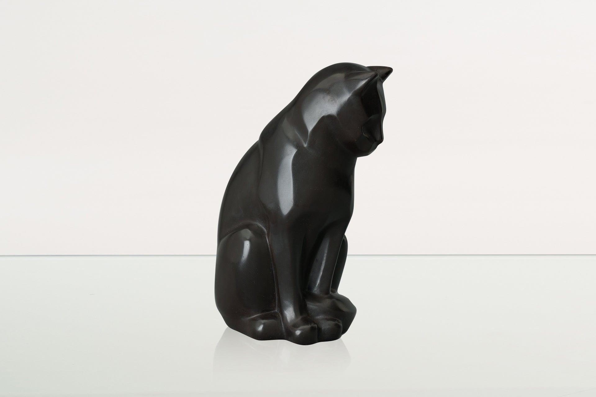 Cast Bronze Cat Urn "Neko" | Dark Matte Patina | Cast Bronze Urn - Pulvis Art Urns