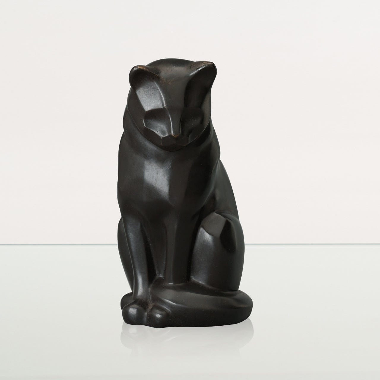 Cast Bronze Cat Urn "Neko" | Dark Matte Patina | Cast Bronze Urn - Pulvis Art Urns