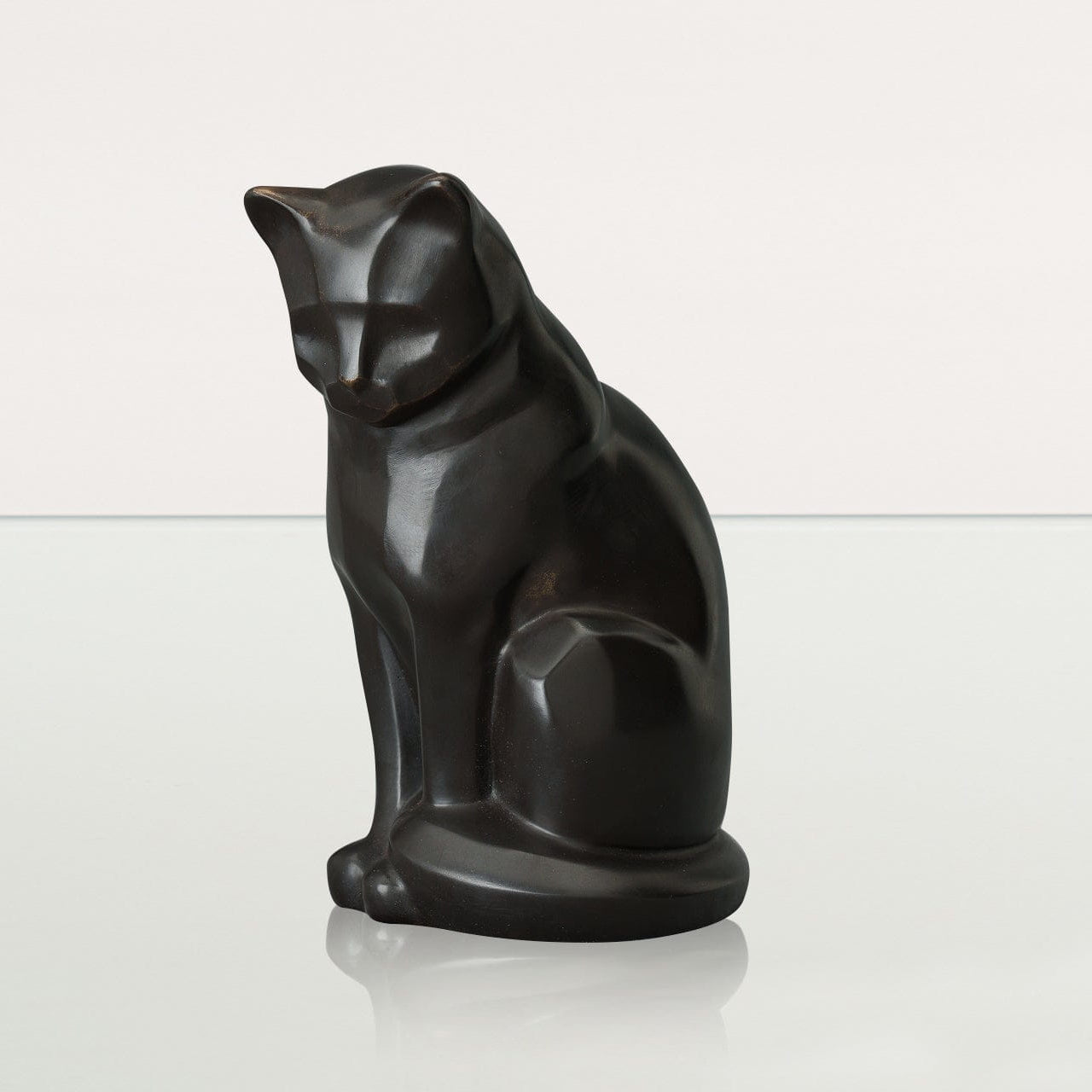 Cast Bronze Cat Urn "Neko" | Dark Matte Patina | Cast Bronze Urn - Pulvis Art Urns