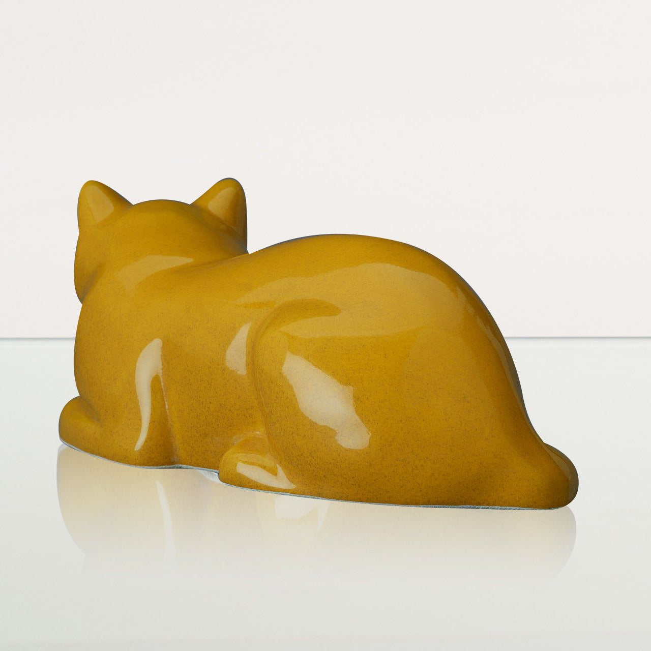 Cat Cremation Urn for Ashes - Amber Yellow | Ceramic | Handmade Cat Urn - Pulvis Art Urns