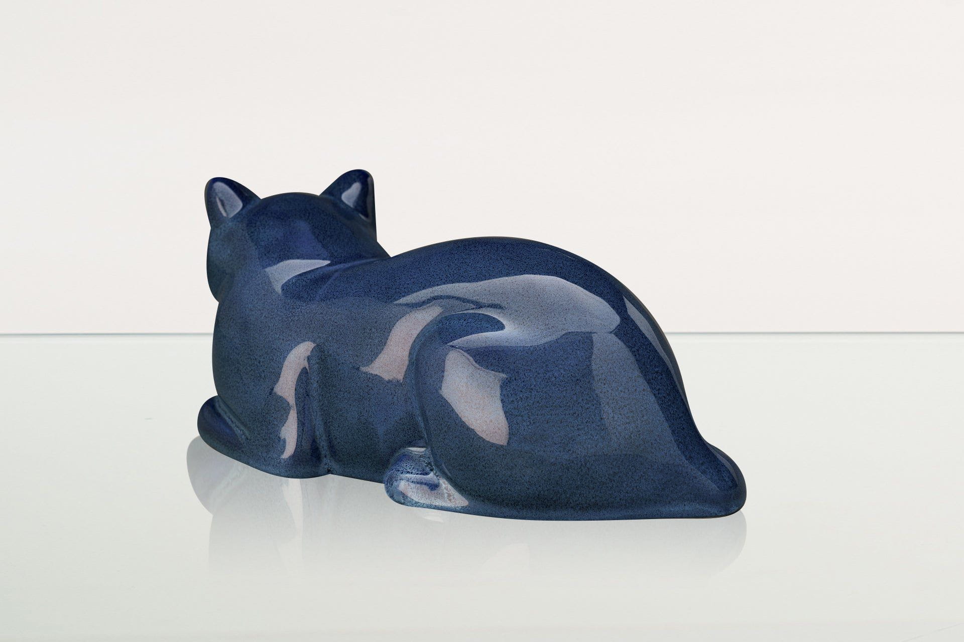 Cat Cremation Urn for Ashes - Blue Melange | Ceramic | Handmade Cat Urn - Pulvis Art Urns