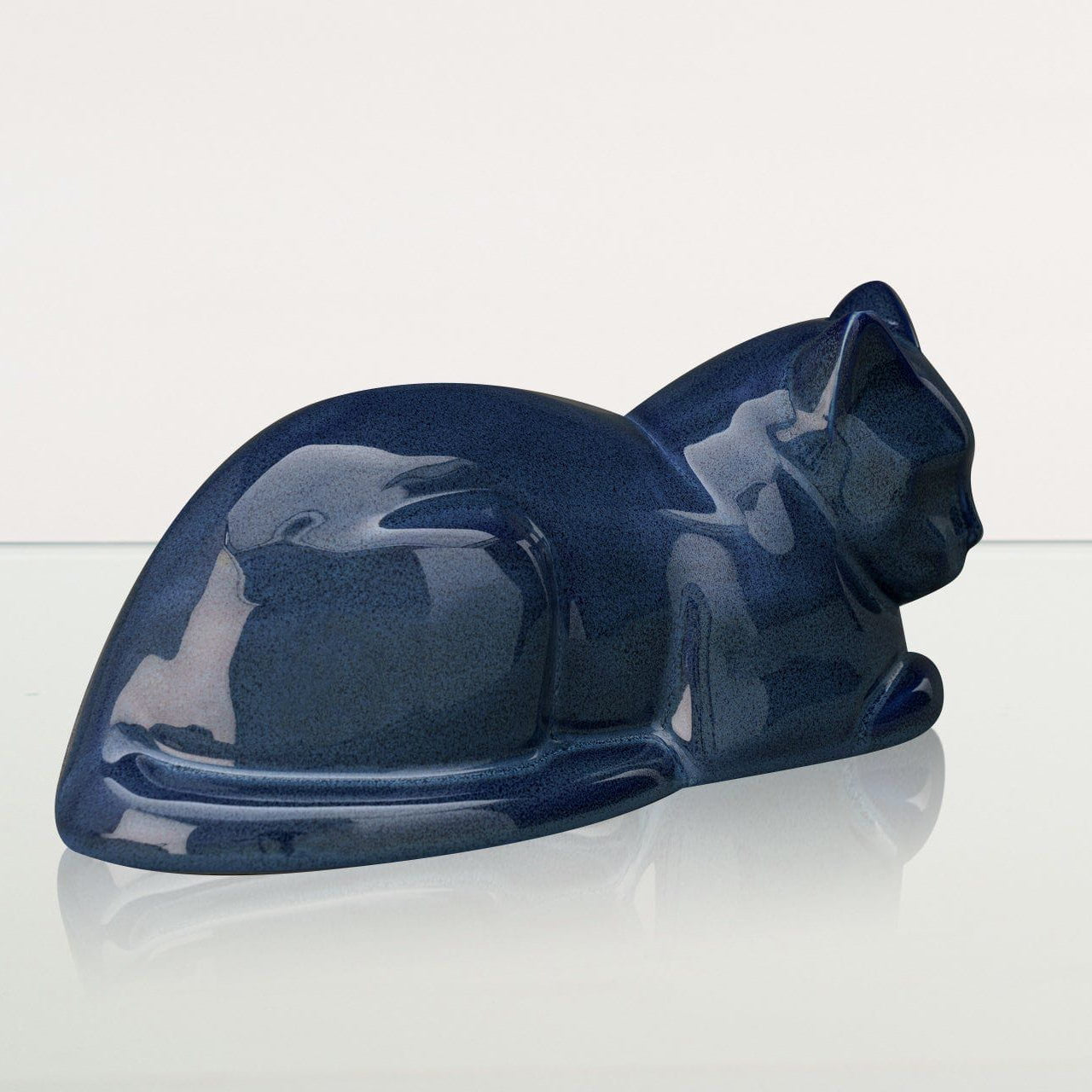 Cat Cremation Urn for Ashes - Blue Melange | Ceramic | Handmade Cat Urn - Pulvis Art Urns