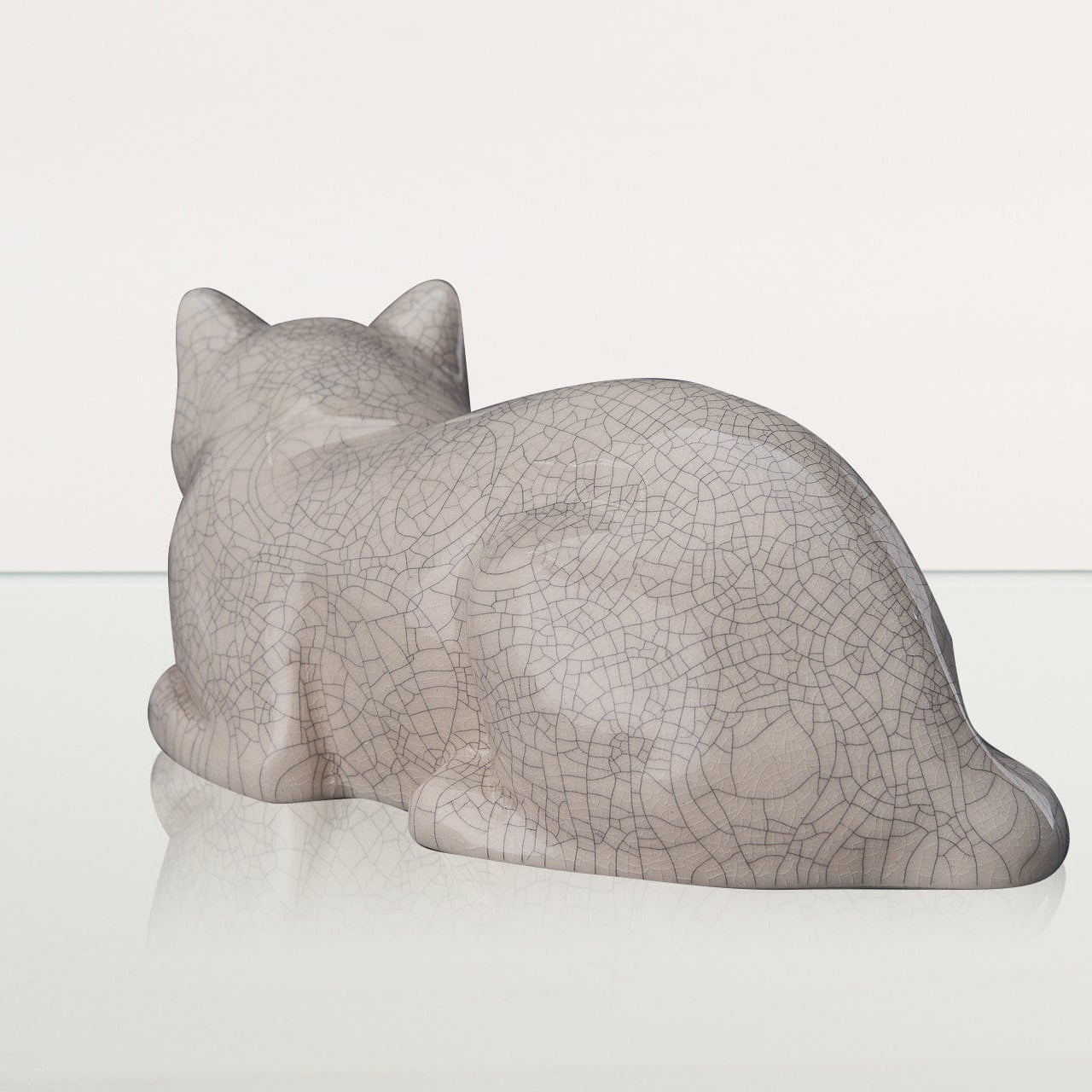 Cat Cremation Urn for Ashes - Craquelure | Ceramic | Handmade Pet Urn - Pulvis Art Urns