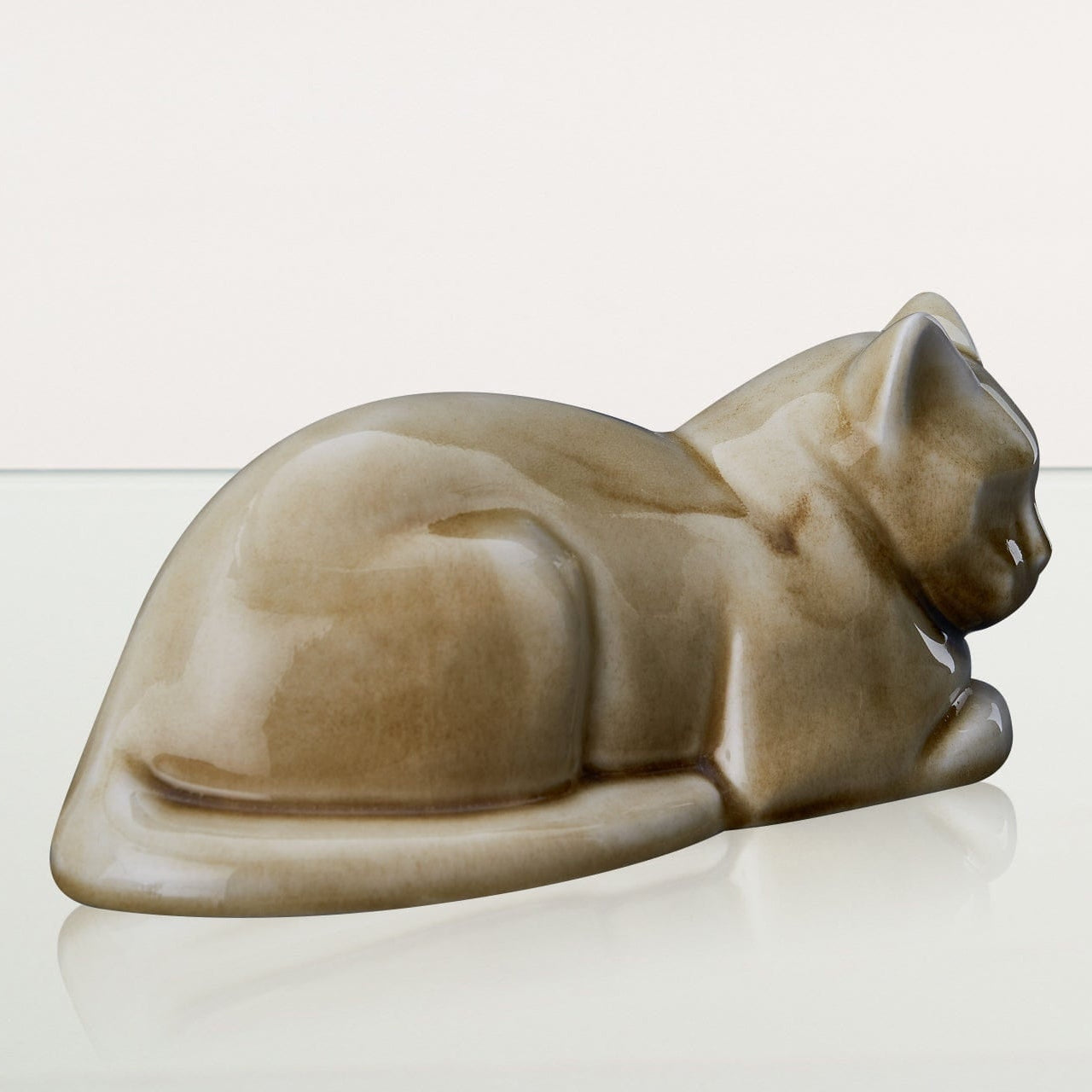 Cat Cremation Urn for Ashes - Dark Sand | Ceramic | Handmade Pet Urn - Pulvis Art Urns