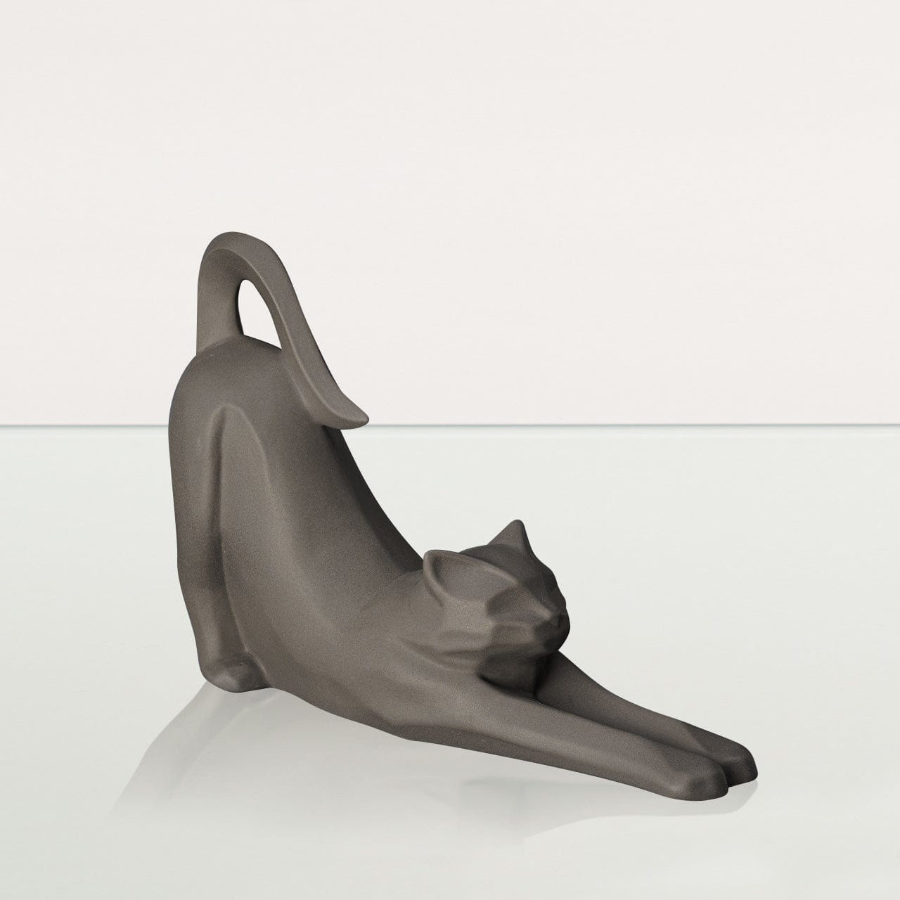 Cat Cremation Urn For Ashes "Grace" - Grey Matte | Ceramic Pet Urn - Pulvis Art Urns