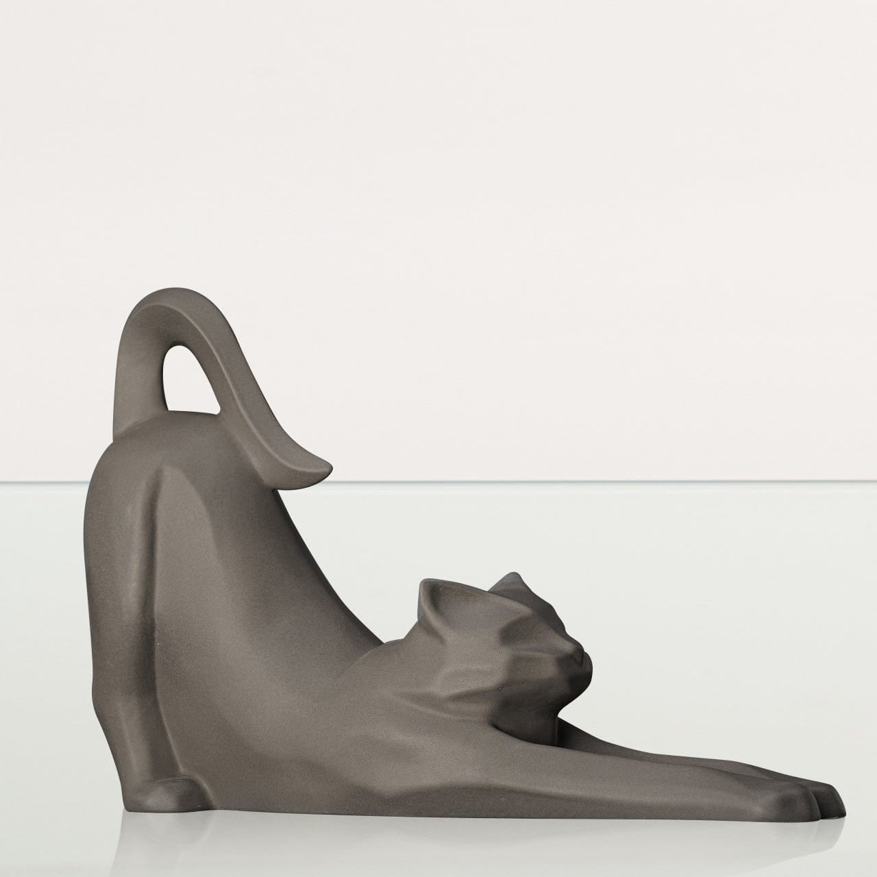 Cat Cremation Urn For Ashes "Grace" - Grey Matte | Ceramic Pet Urn - Pulvis Art Urns