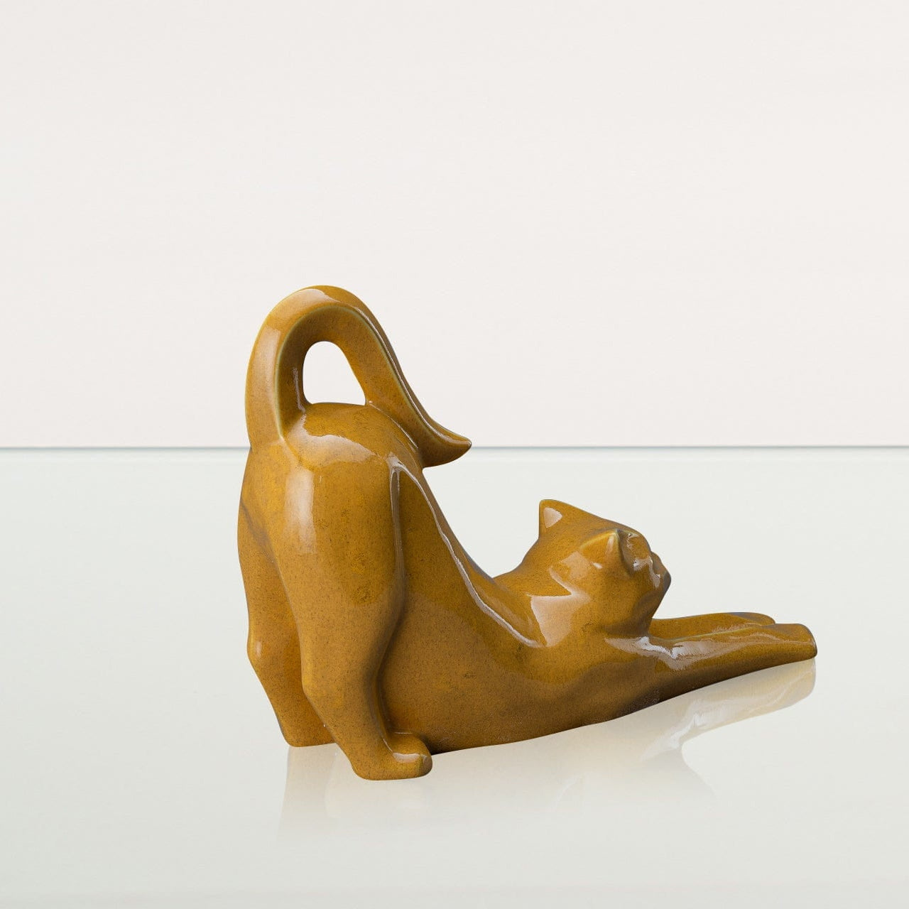 Cat Cremation Urn For Ashes "Grace" - Аmber Yellow | Ceramic Pet Urn - Pulvis Art Urns