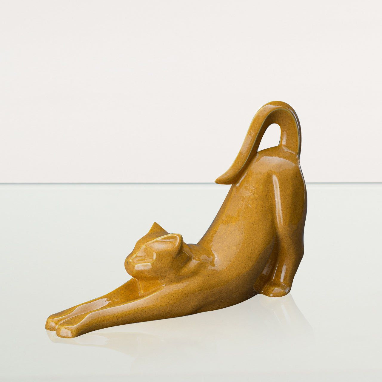 Cat Cremation Urn For Ashes "Grace" - Аmber Yellow | Ceramic Pet Urn - Pulvis Art Urns