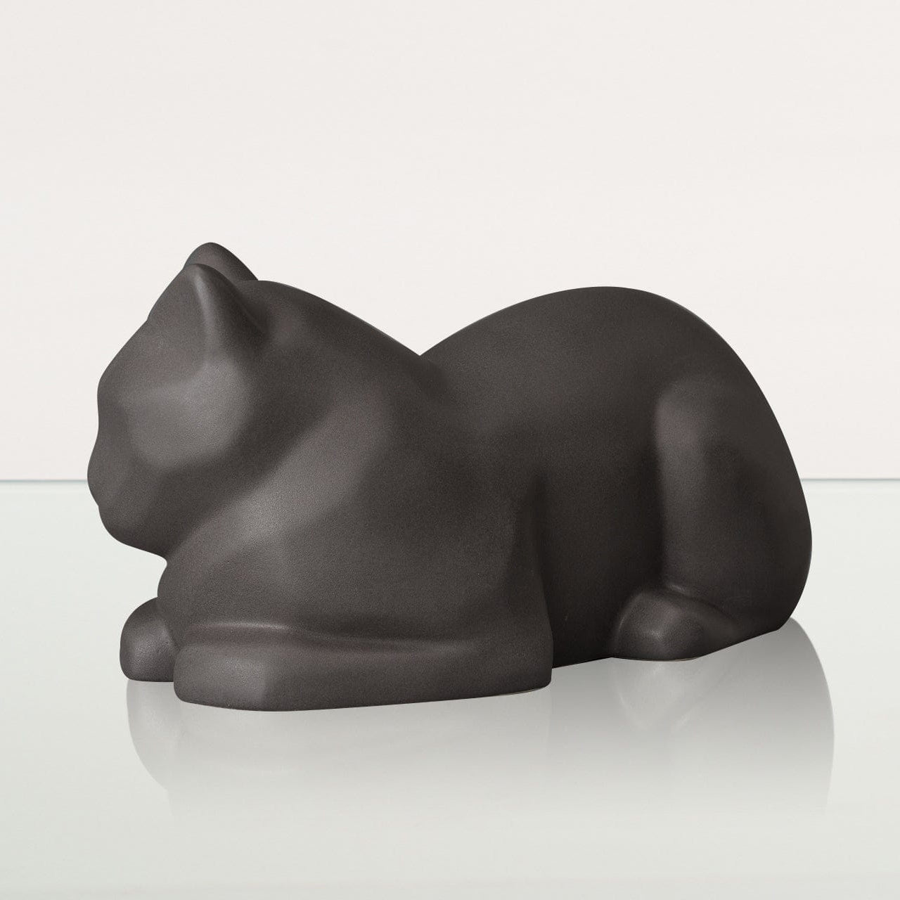 Cat Cremation Urn for Ashes - Gray Matte | Ceramic | Handmade Cat Urn - Pulvis Art Urns