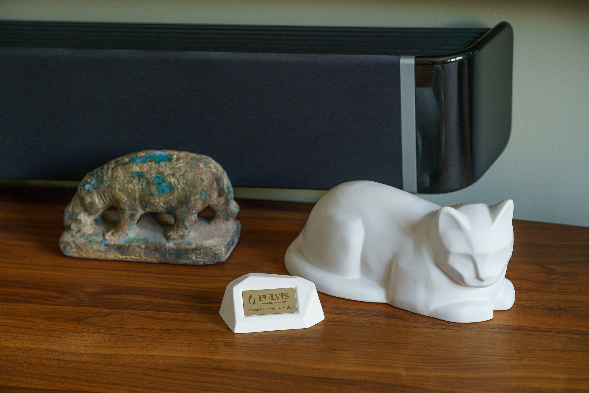 Cat Cremation Urn for Ashes - White Matte | Ceramic | Handmade Cat Urn - Pulvis Art Urns