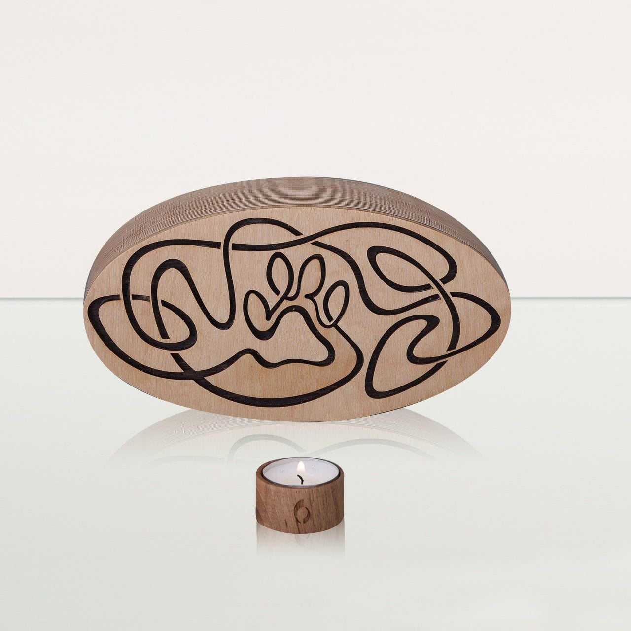 Cosmic Paw Cremation Urn - Plywood | Pet Urn - Pulvis Art Urns