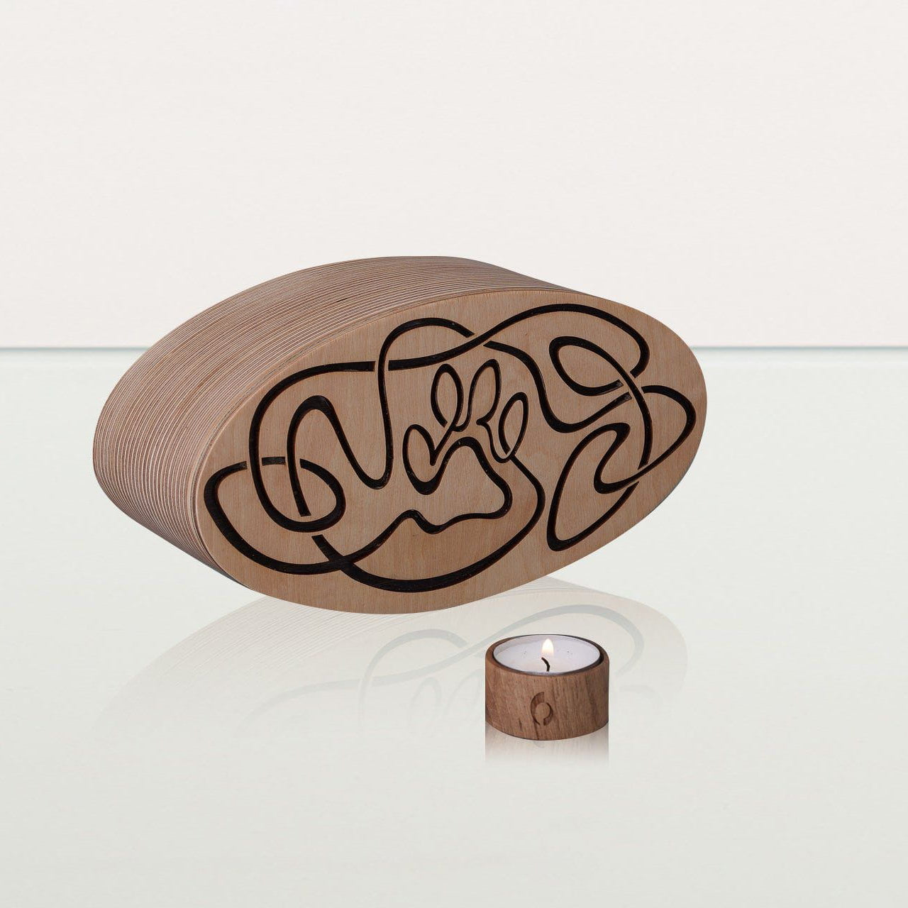 Cosmic Paw Cremation Urn - Plywood | Pet Urn - Pulvis Art Urns