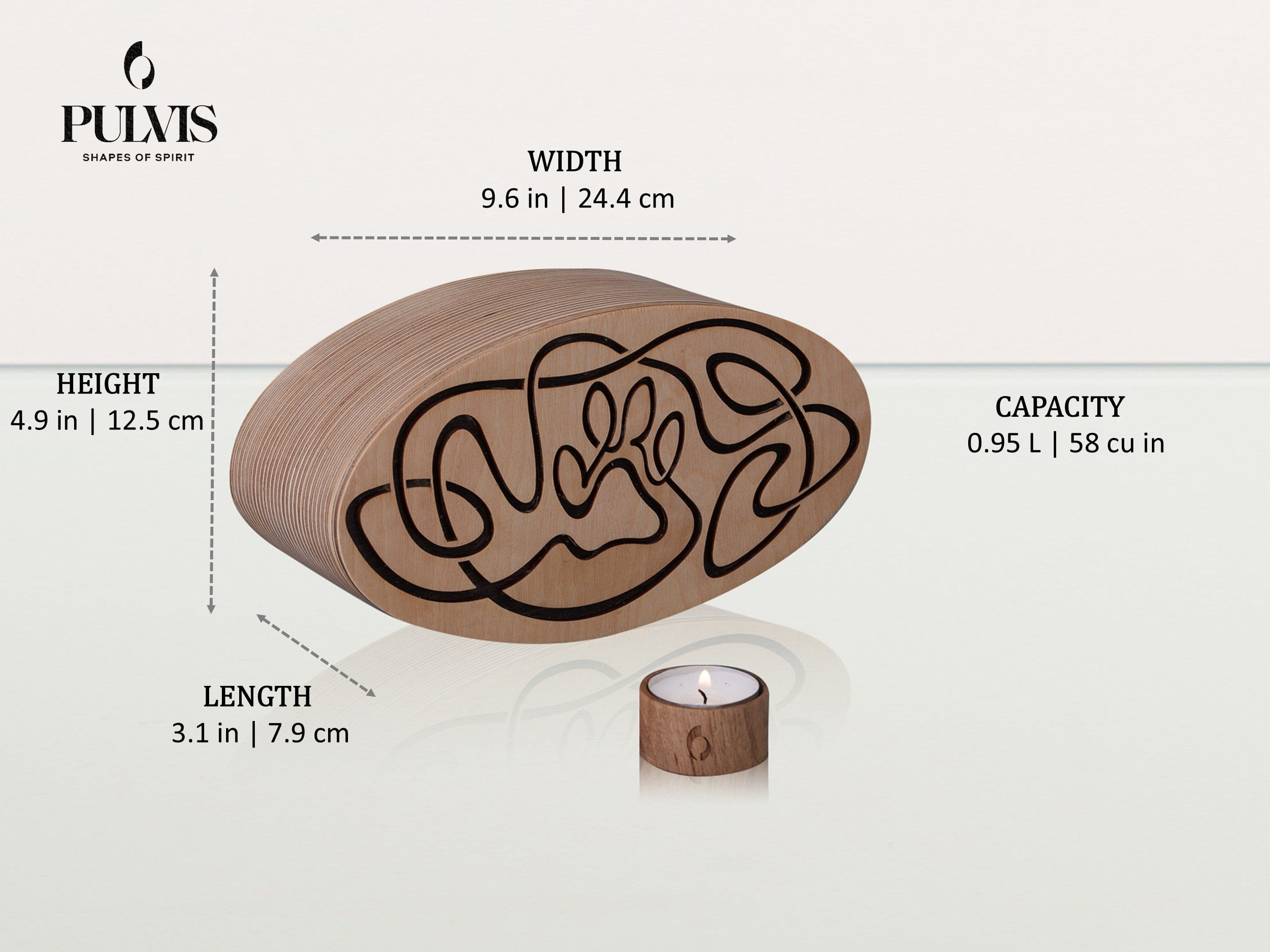 Pulvis Art Urns Pet Urn Cosmic Paw Cremation Urn - Plywood | Pet Urn