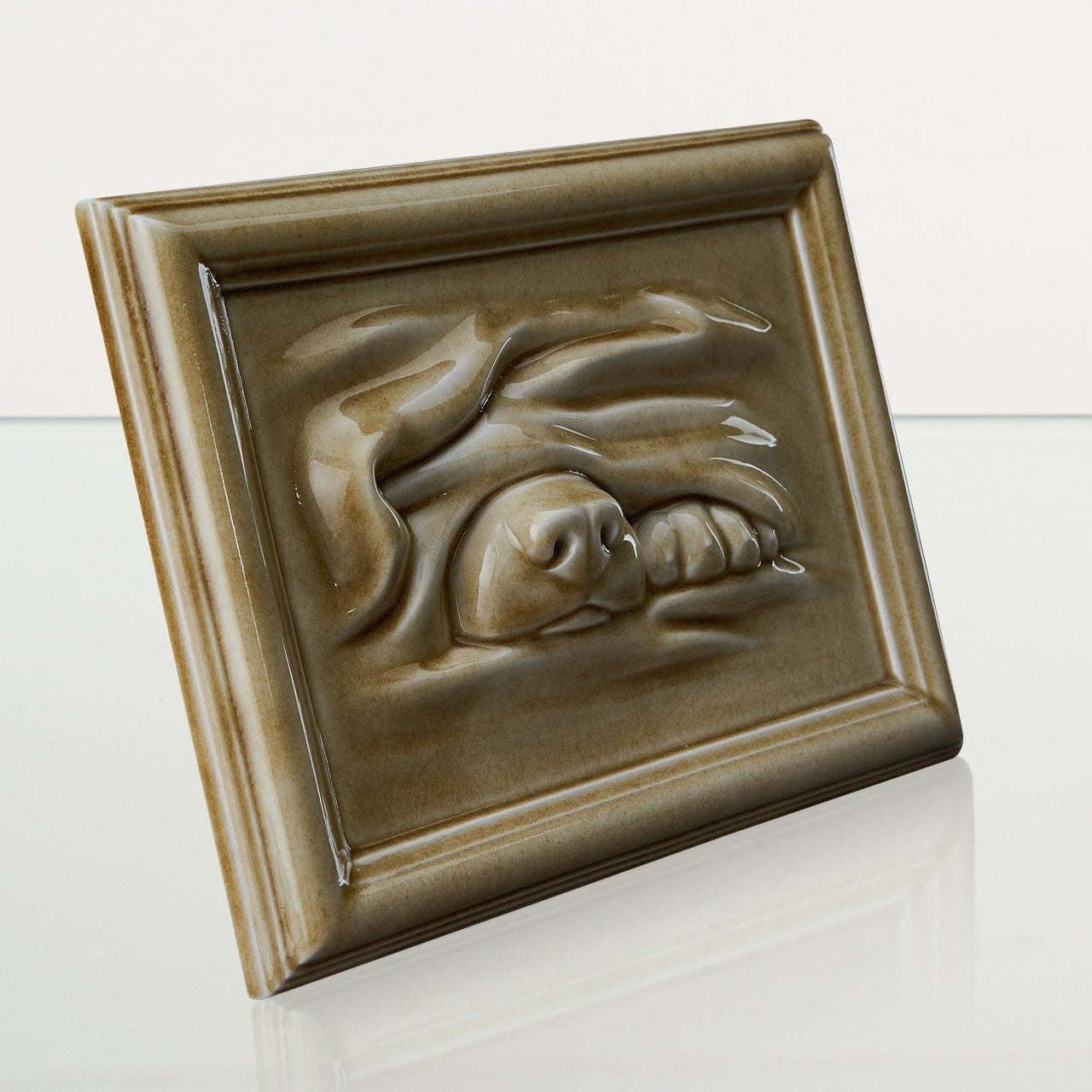 Dog Cremation Urn for Ashes - Dark Sand | Ceramic | Handmade Pet Urn - Pulvis Art Urns