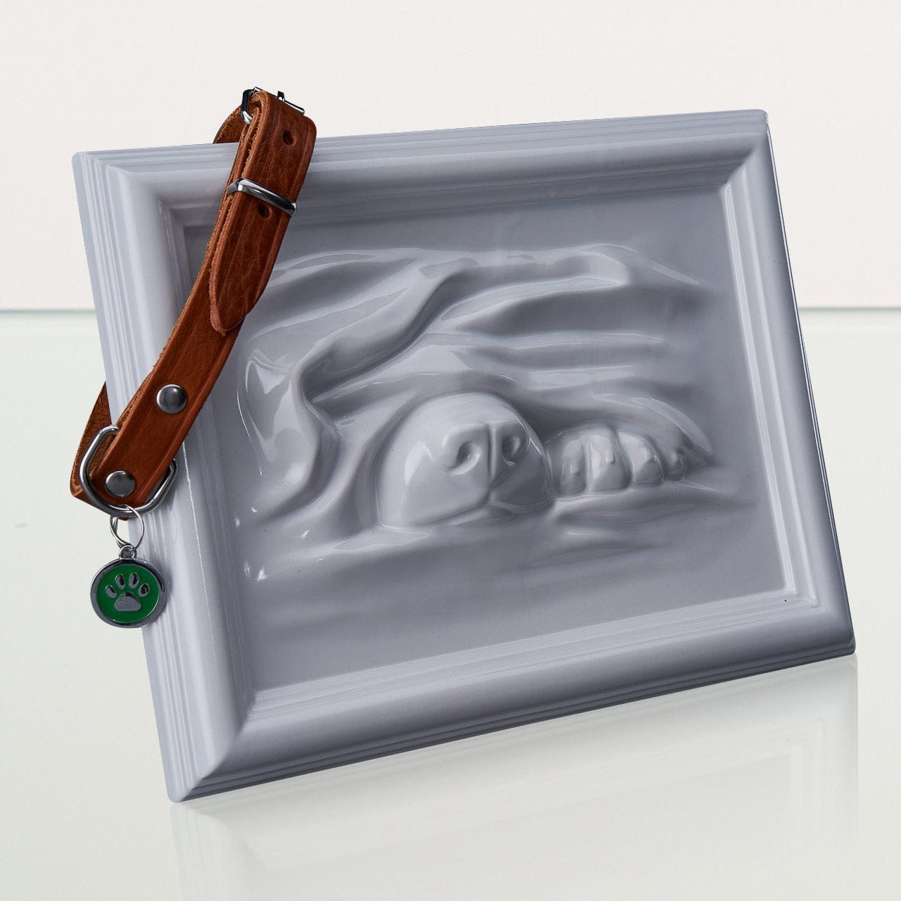 Dog Cremation Urn for Ashes - White | Ceramic | Handmade Pet Urn - Pulvis Art Urns