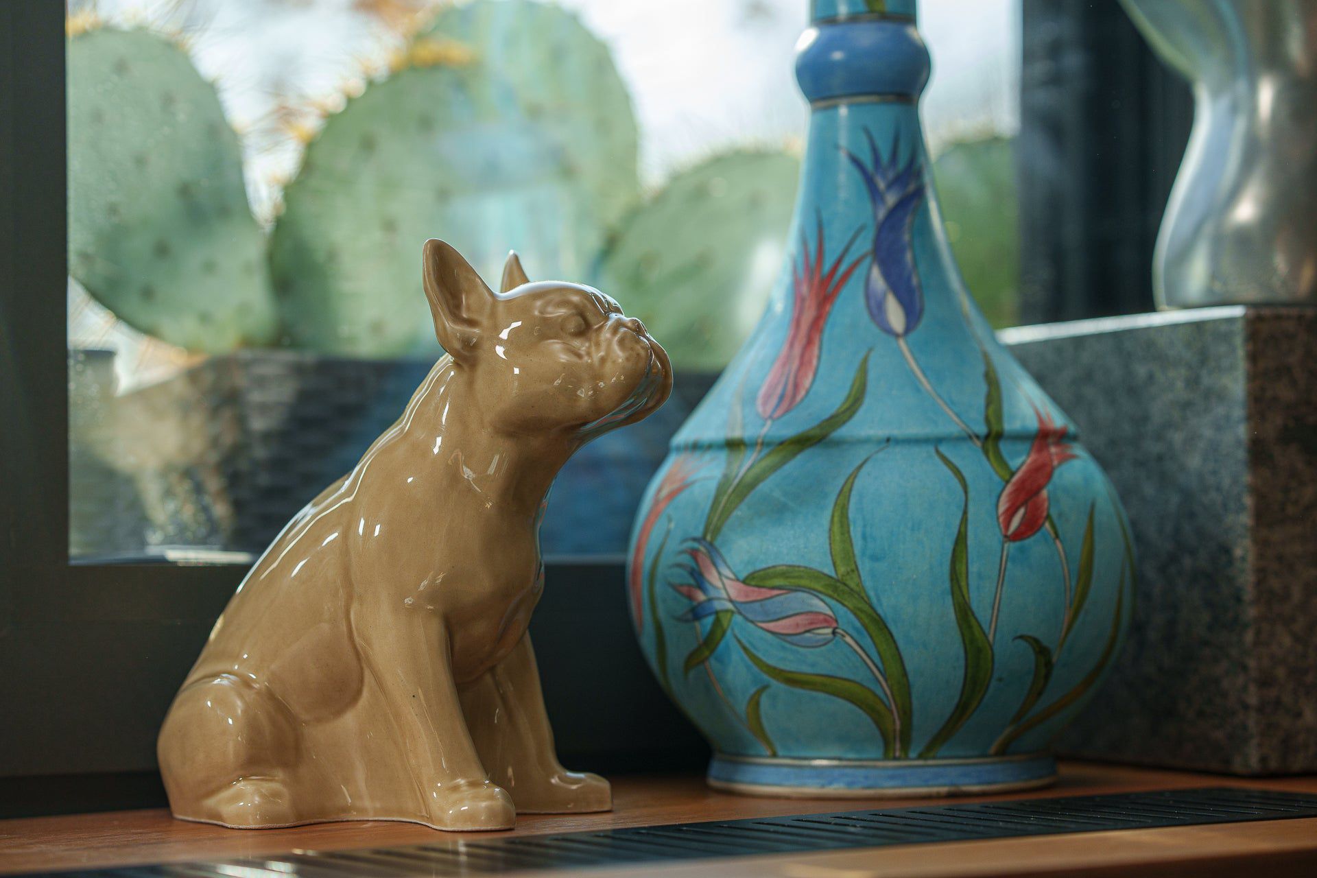 French Bulldog Pet Urn - Beige | Ceramic Dog Urn - Pulvis Art Urns