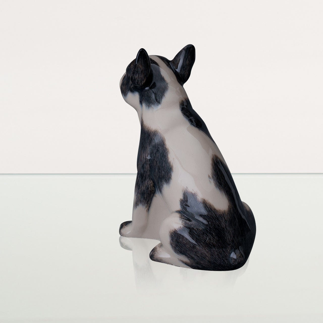 French Bulldog Pet Urn - Black and White Decorated Urn - Pulvis Art Urns