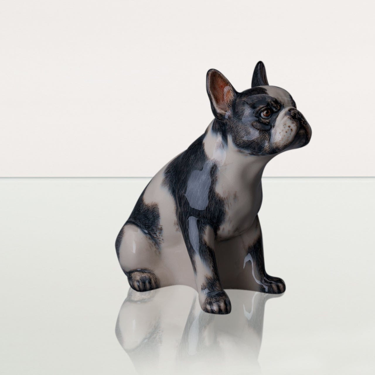 French Bulldog Pet Urn - Black and White Decorated Urn - Pulvis Art Urns