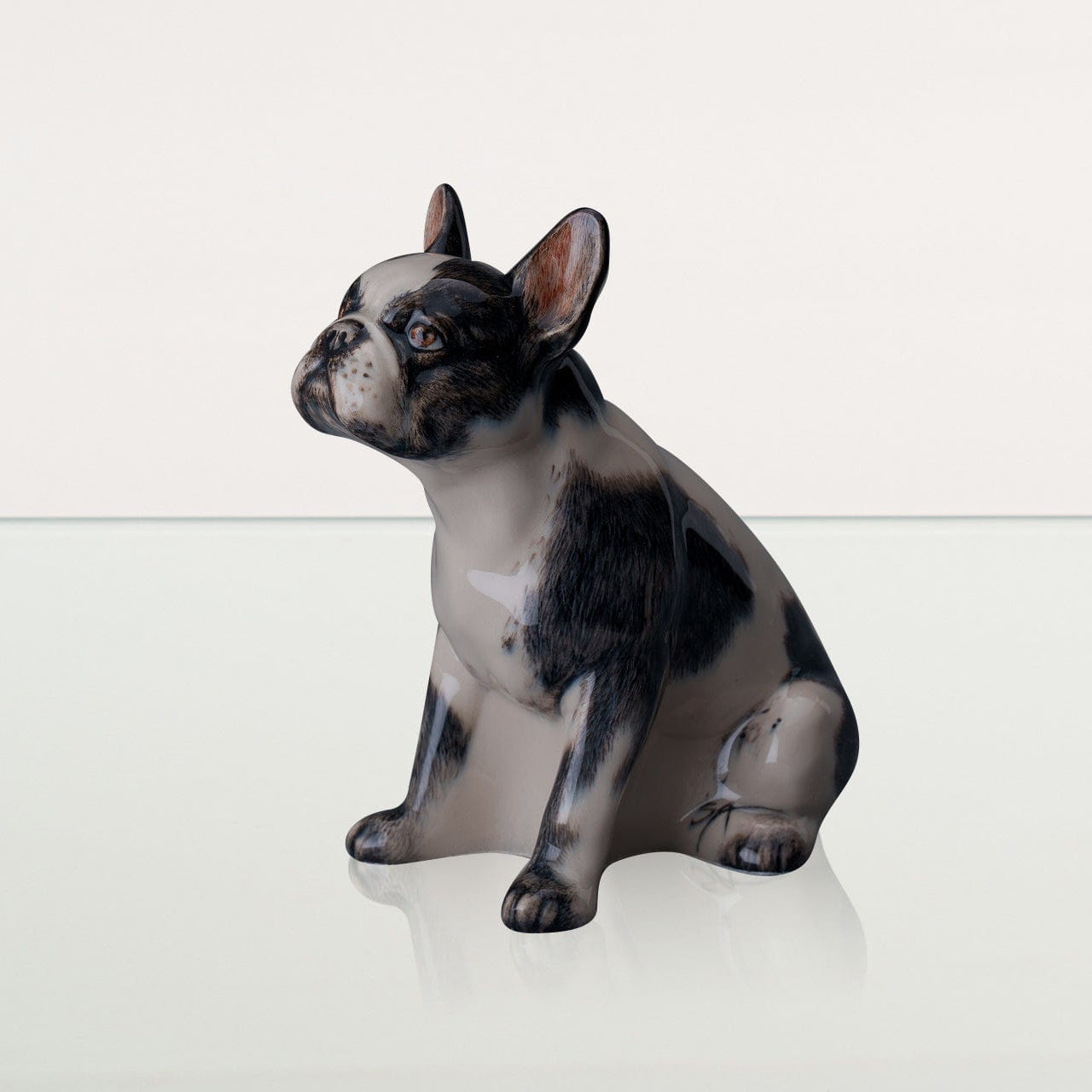 French Bulldog Pet Urn - Black and White Decorated Urn - Pulvis Art Urns