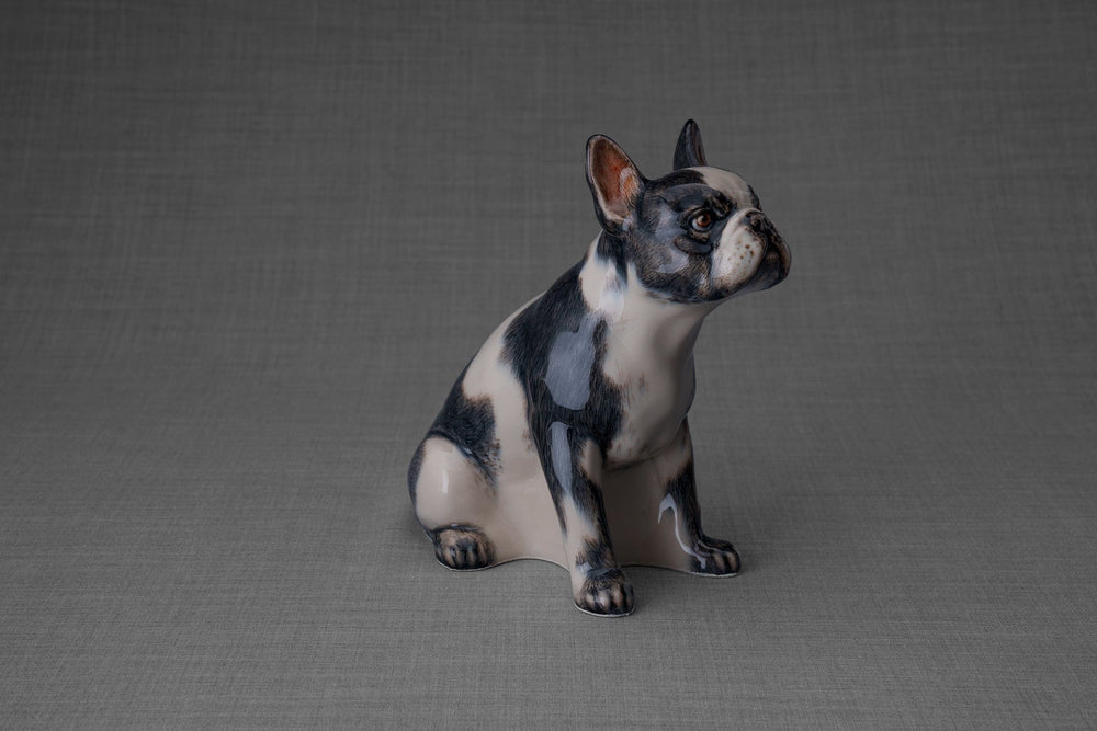 Pulvis Art Urns Pet Urn French Bulldog Pet Urn - Black and White Decorated Urn