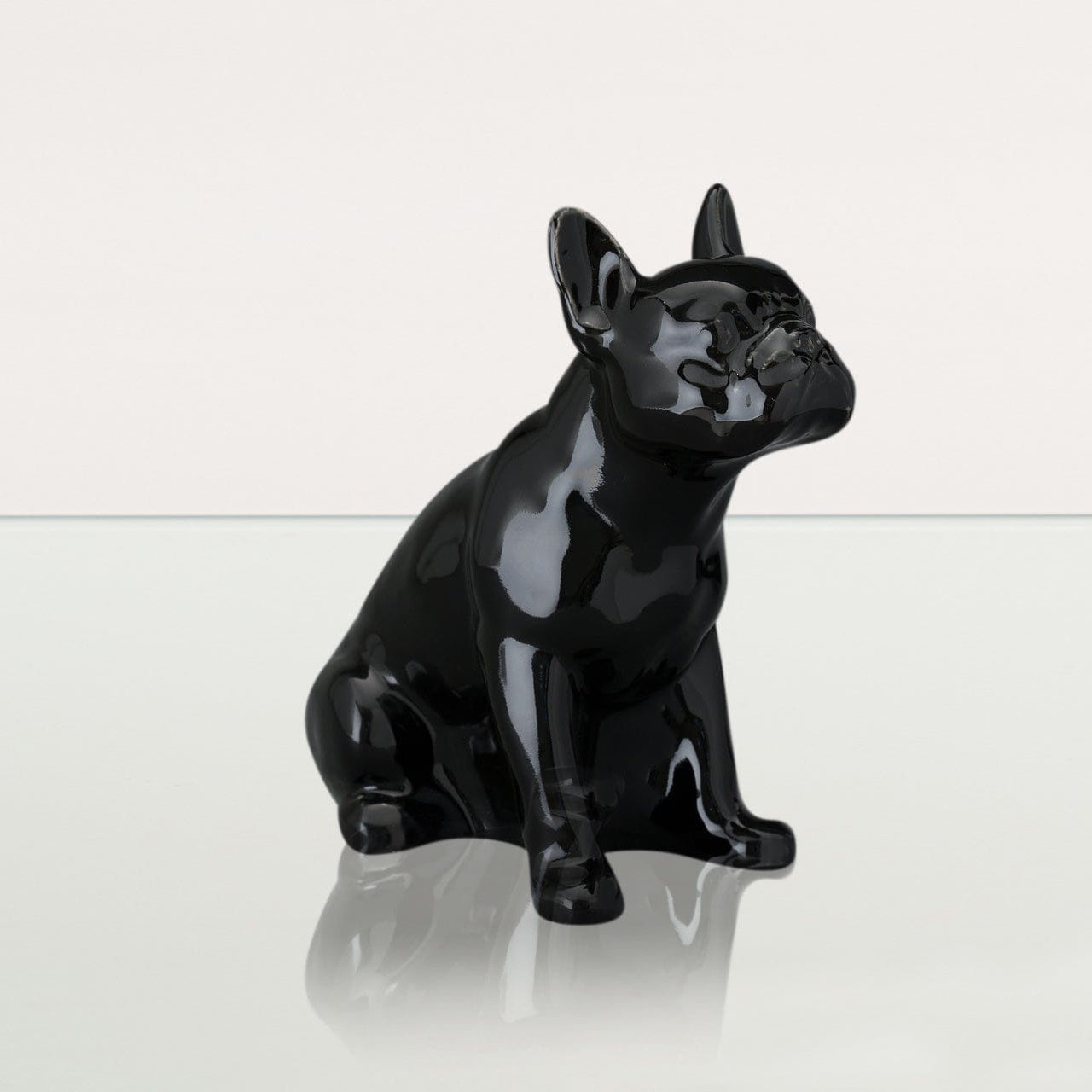 French Bulldog Pet Urn - Lamp Black | Ceramic Dog Urn - Pulvis Art Urns