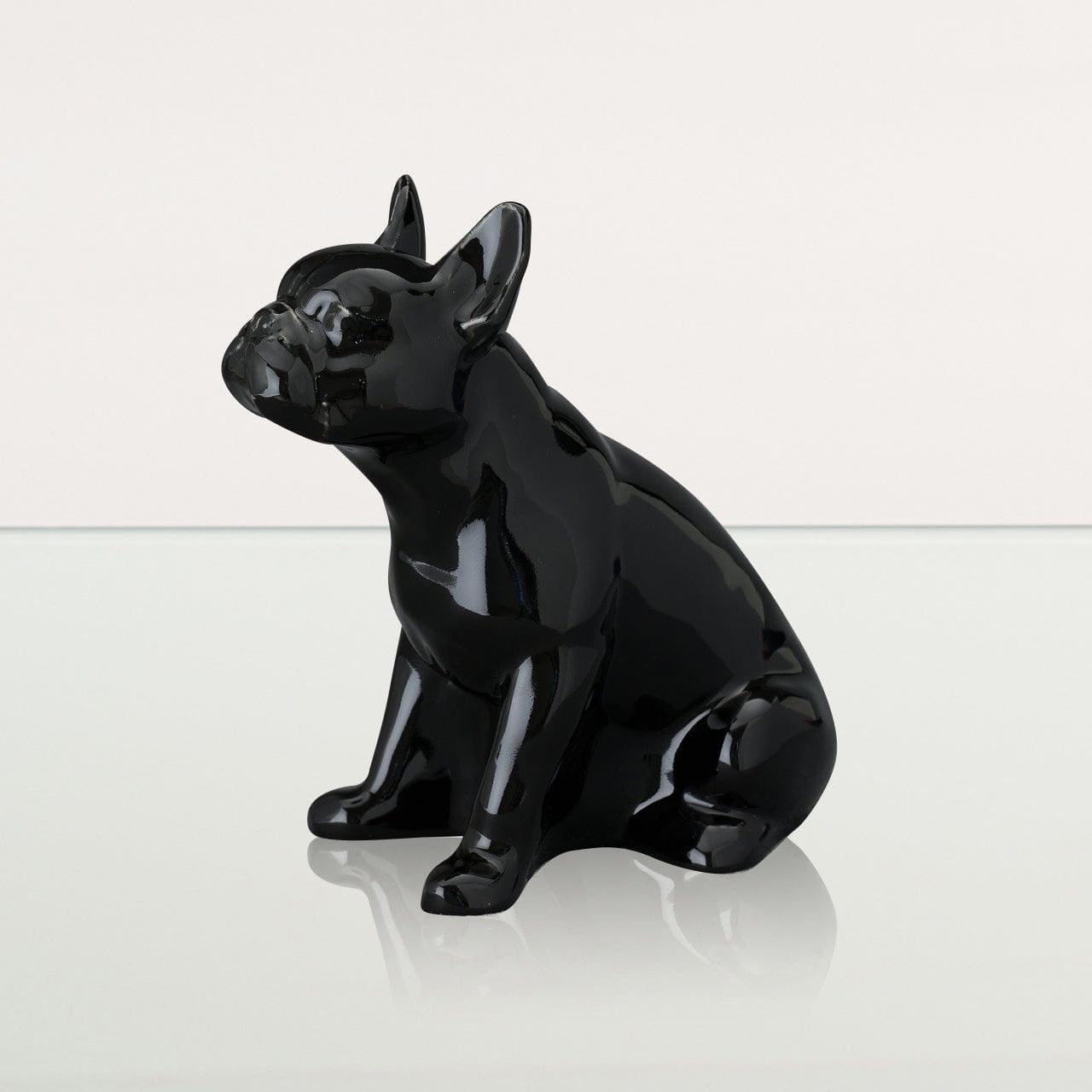 French Bulldog Pet Urn - Lamp Black | Ceramic Dog Urn - Pulvis Art Urns