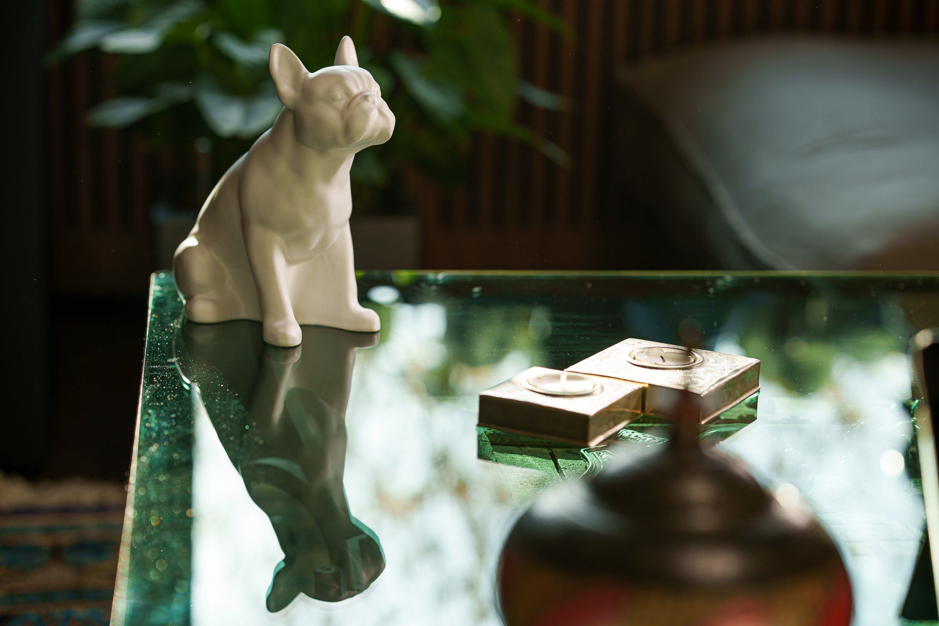 French Bulldog Pet Urn - White Matte | Ceramic Dog Urn - Pulvis Art Urns