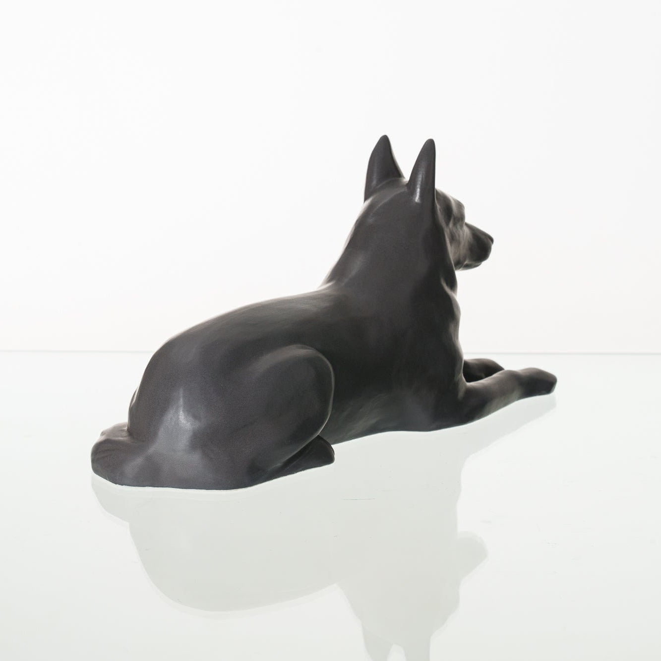 German Shepherd Pet Urn - Gray Matte | Ceramic Dog Urn - Pulvis Art Urns