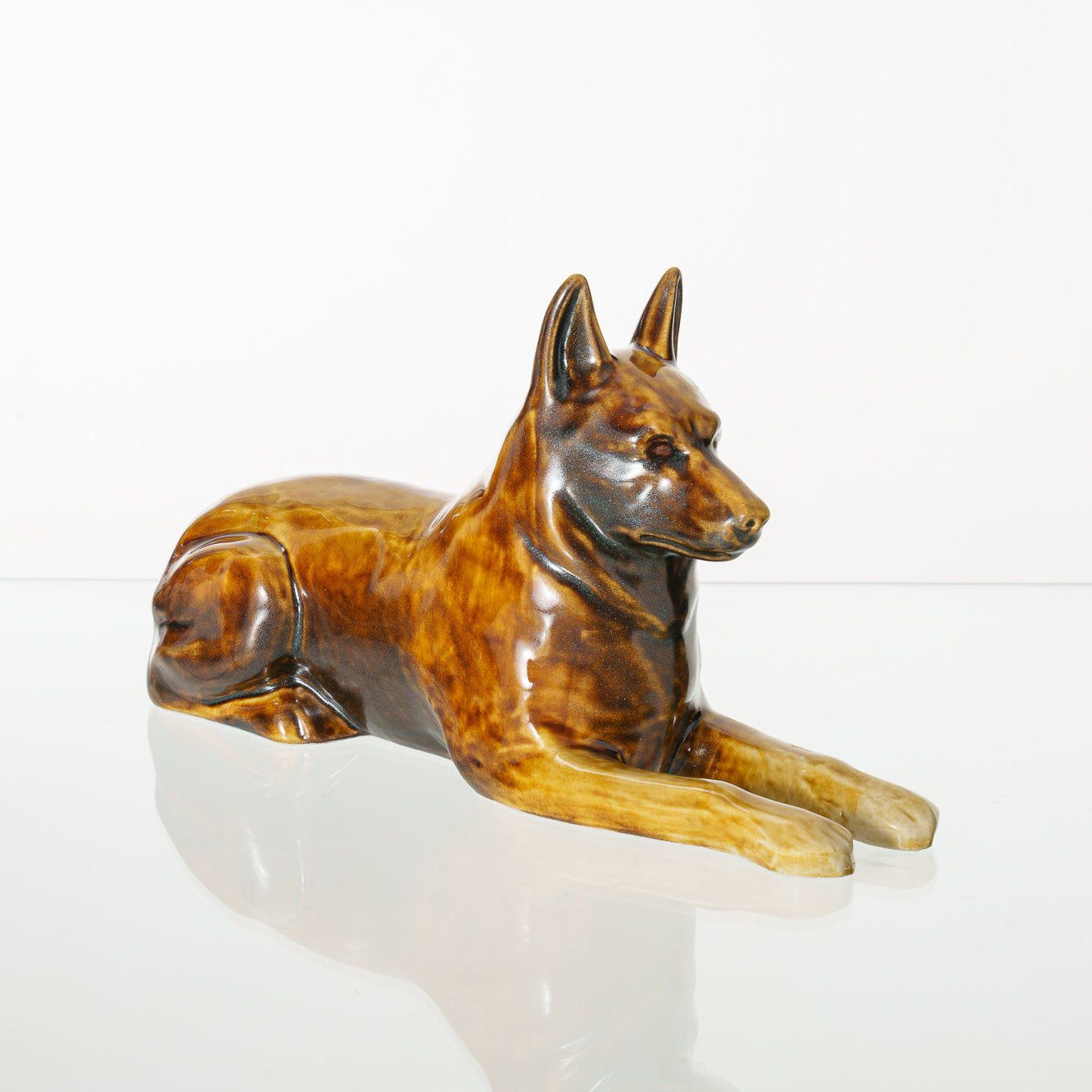 German Shepherd Pet Urn - Rusty Brown | Ceramic Dog Urn - Pulvis Art Urns