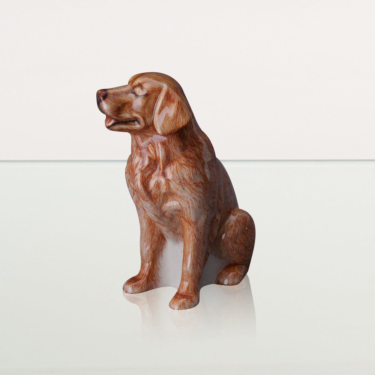 Golden Retriever Pet Urn - Hand Decorated | Ceramic Urn - Pulvis Art Urns