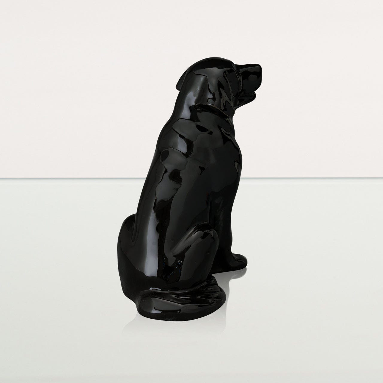 Golden Retriever Pet Urn - Lamp Black | Ceramic Dog Urn - Pulvis Art Urns