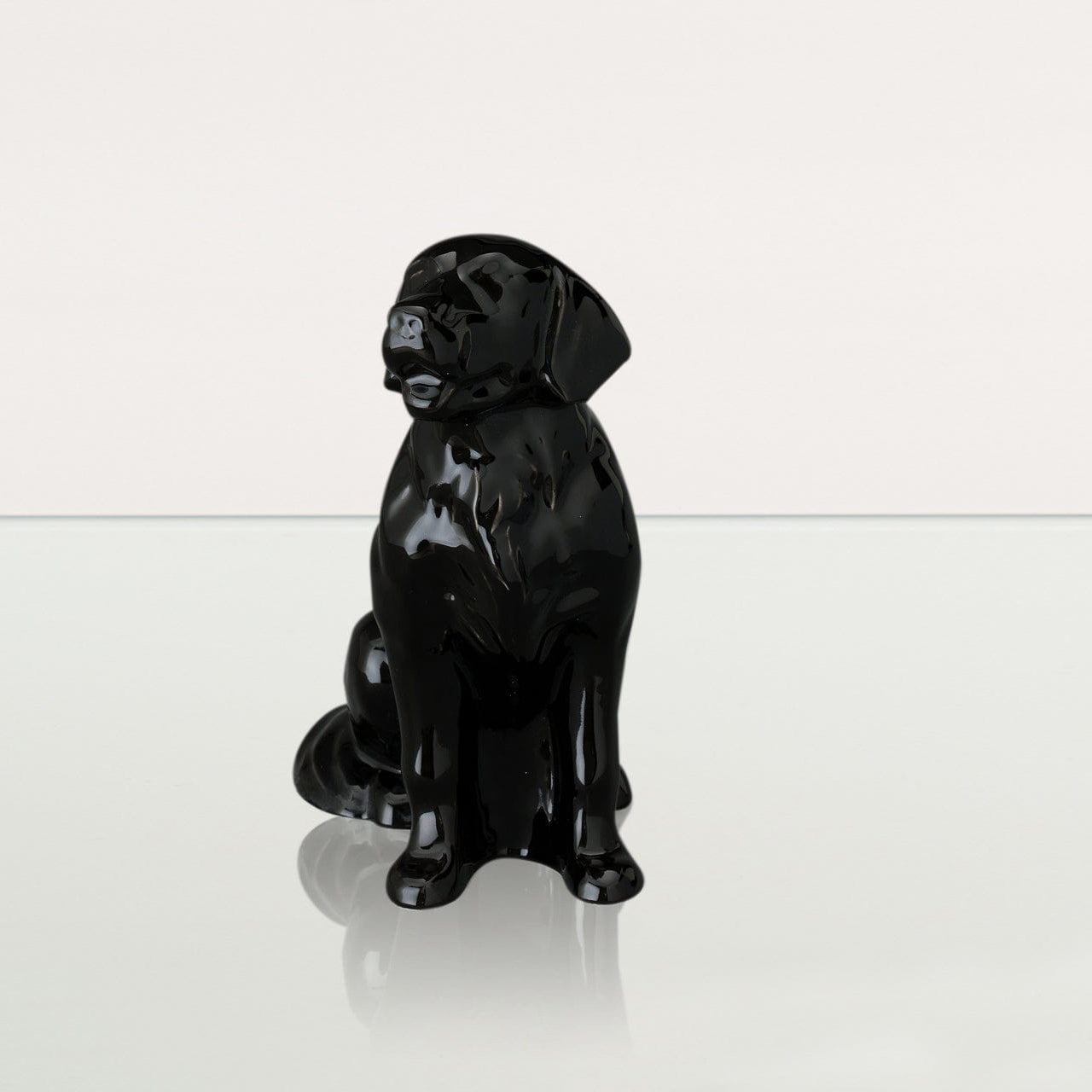 Golden Retriever Pet Urn - Lamp Black | Ceramic Dog Urn - Pulvis Art Urns