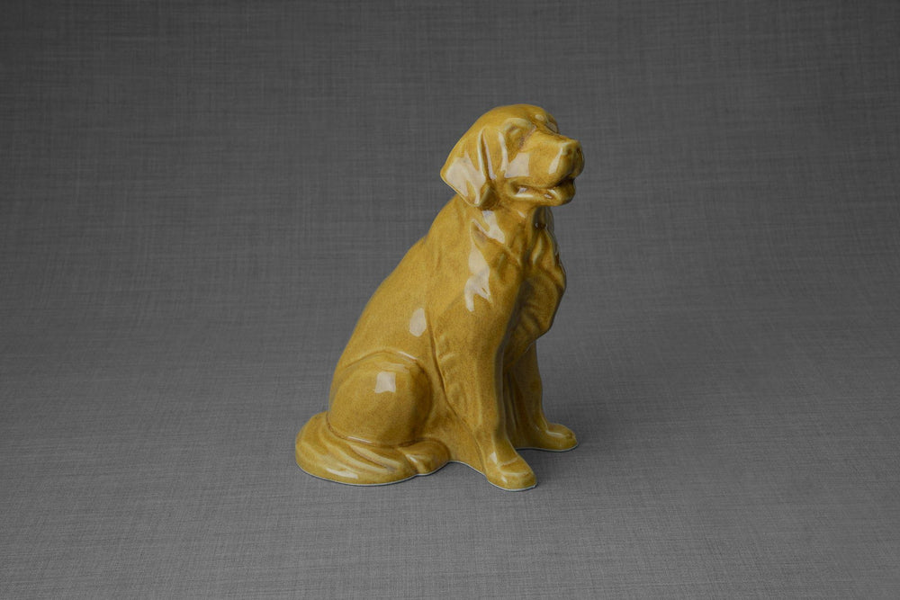 Pulvis Art Urns Pet Urn Golden Retriever Pet Urn - Yellow | Ceramic Urn