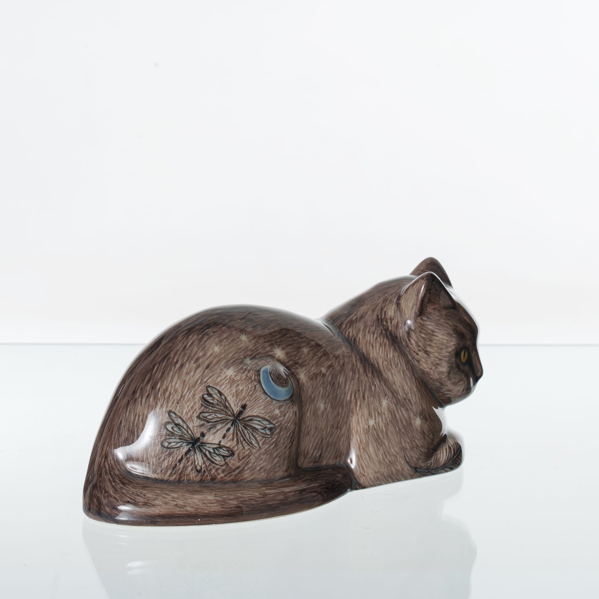 Pulvis Art Urns Pet Urn Hand Decorated Cat Urn for Ashes " Dream Catcher" - Ceramic | Handmade Pet Urn