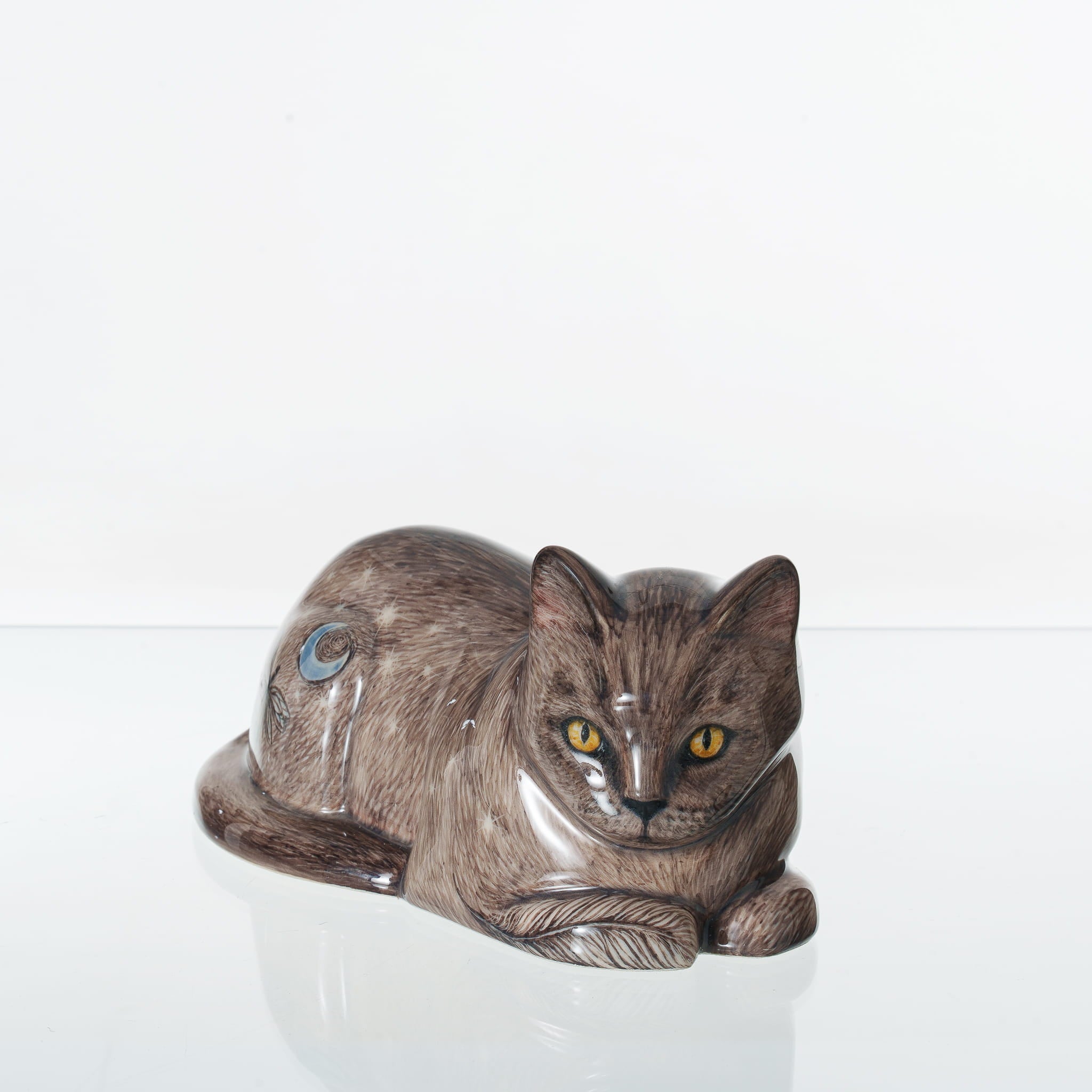 Pulvis Art Urns Pet Urn Hand Decorated Cat Urn for Ashes " Dream Catcher" - Ceramic | Handmade Pet Urn
